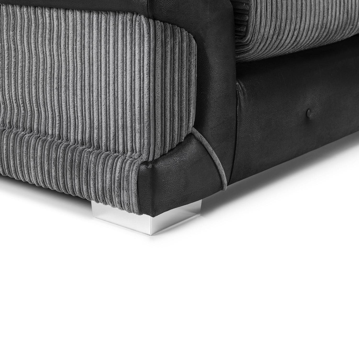 Soho Black/Grey Armchair - Leg view (7024173482048)
