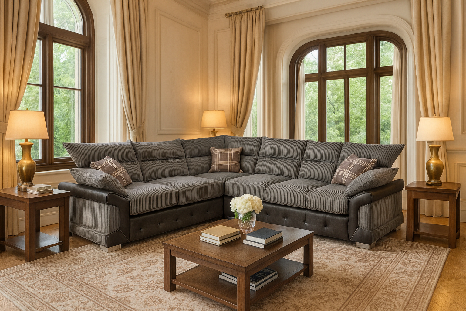 Soho Black/Grey Large Corner Sofa