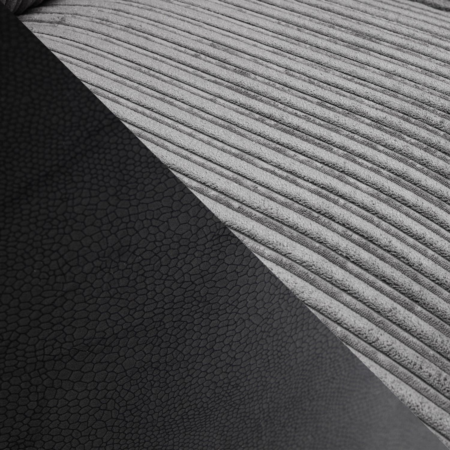 Soho Black/Grey Large Corner Sofa - Close-up fabric view (7024172236864)