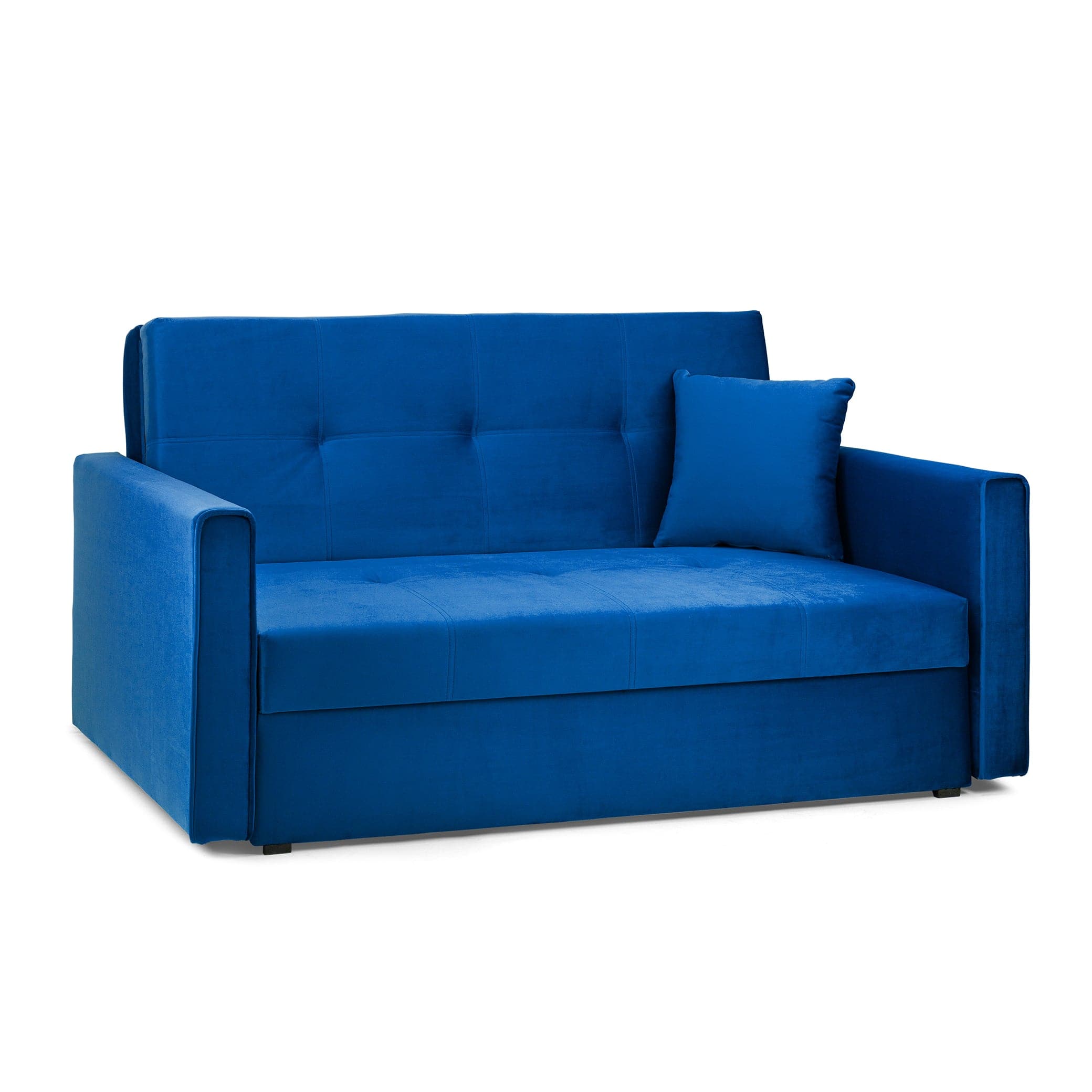 Sol Sofabed Plush Blue 2 Seater - Front view (7026815828032)