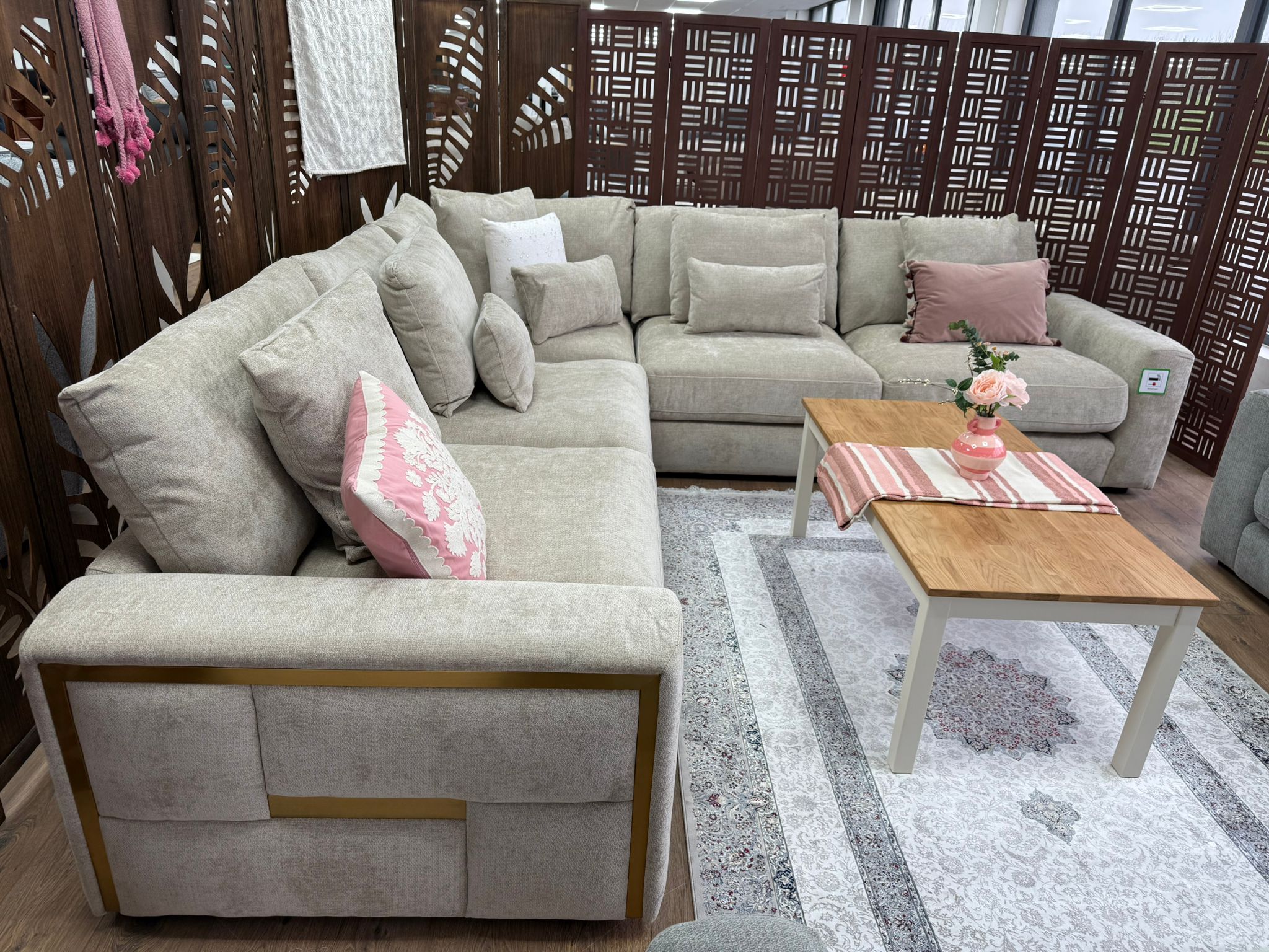 Sola large corner sofa beige 2