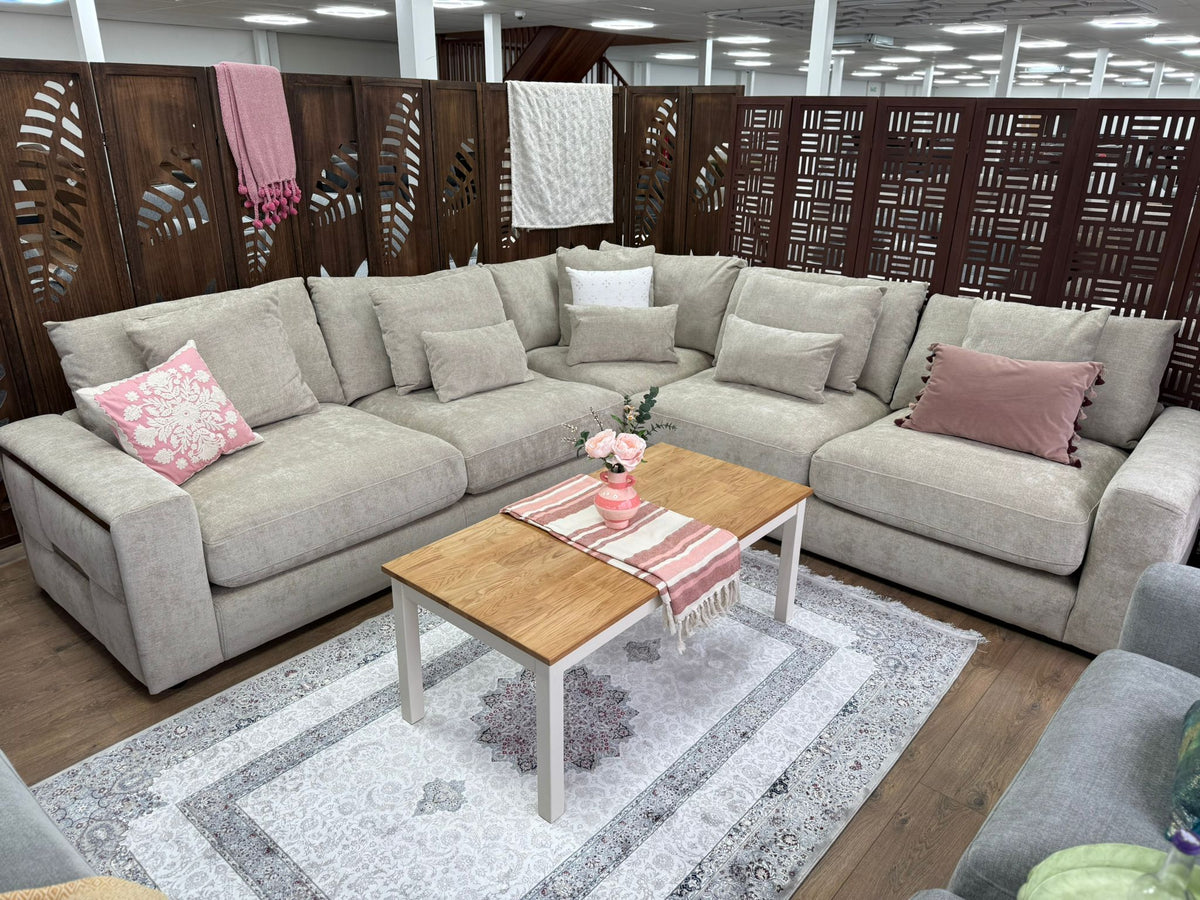 Sola large corner sofa beige 3