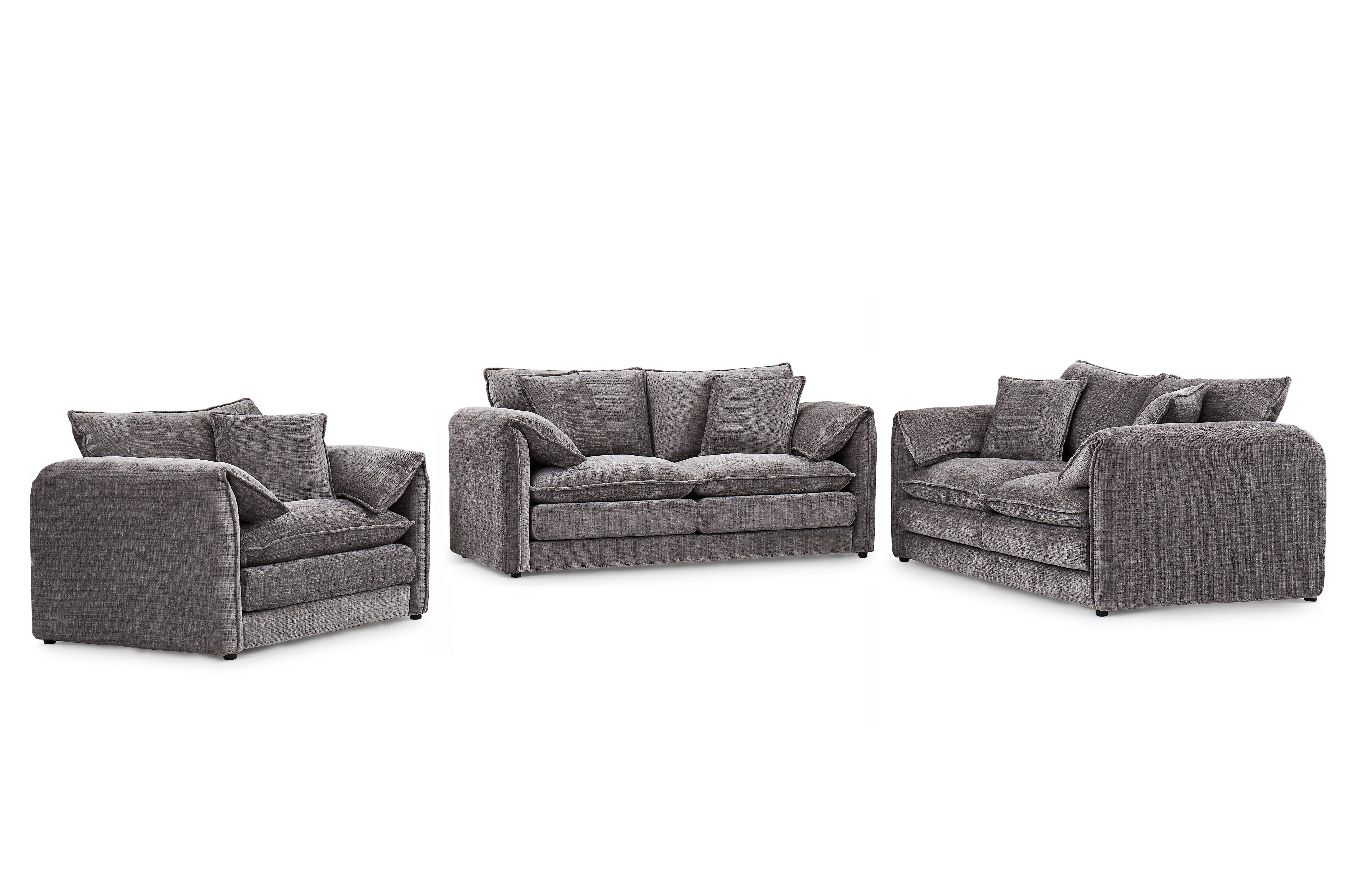 Aria 3 Seater Sofa in Grey - AMC Furniture