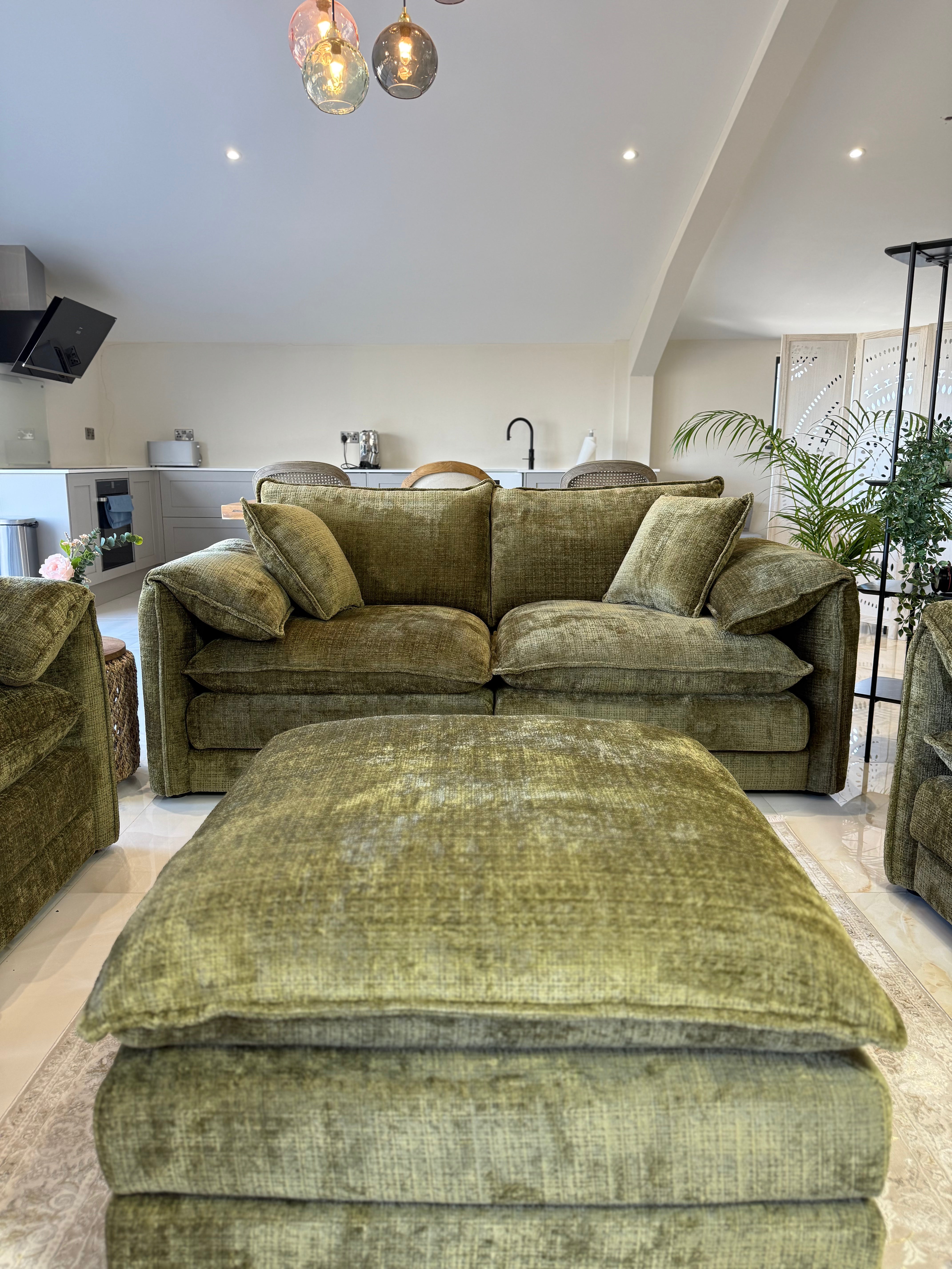Aria 3 Seater Sofa in Green - AMC Furniture