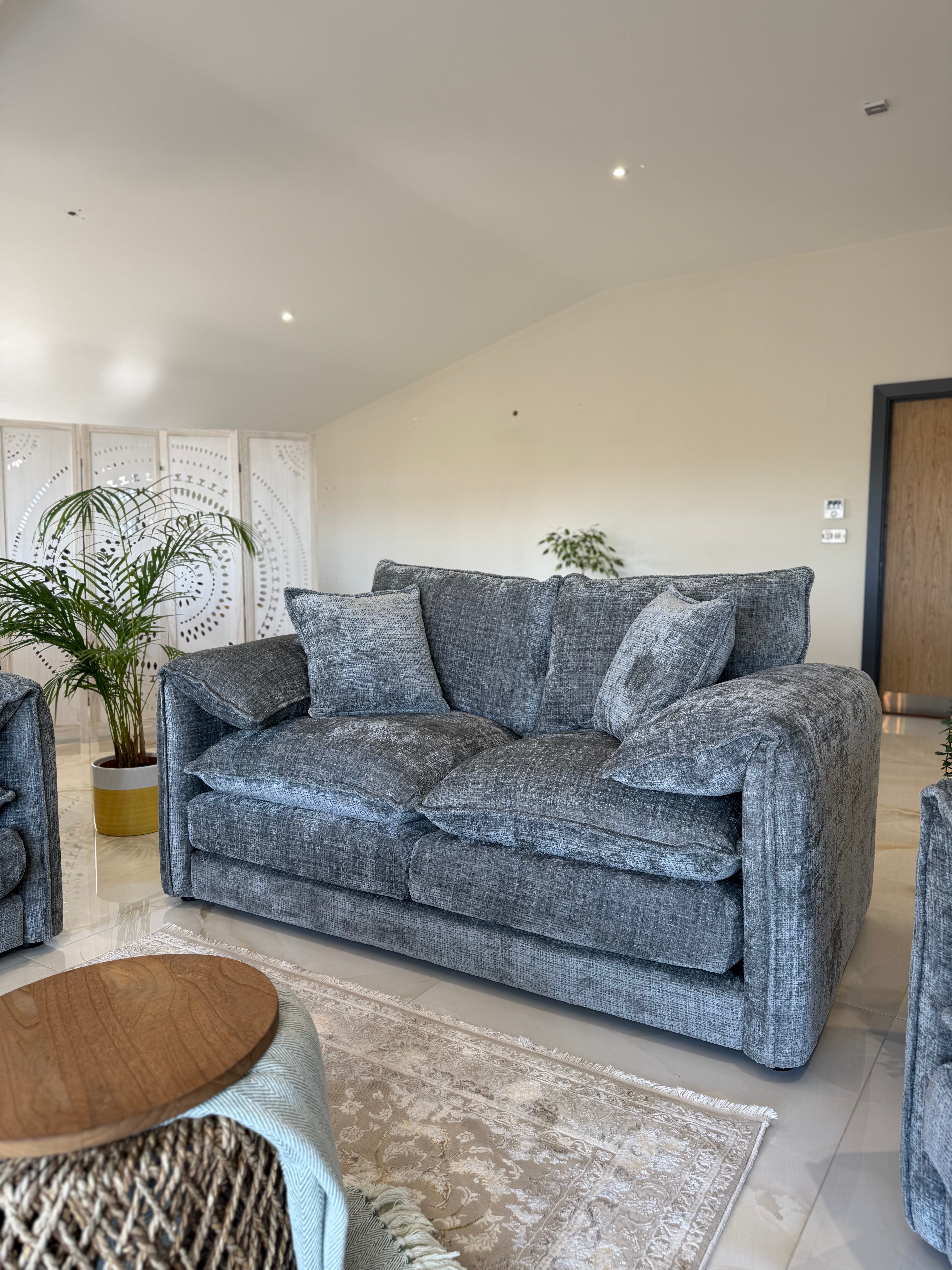 Aria 2 Seater Sofa in Grey - AMC Furniture