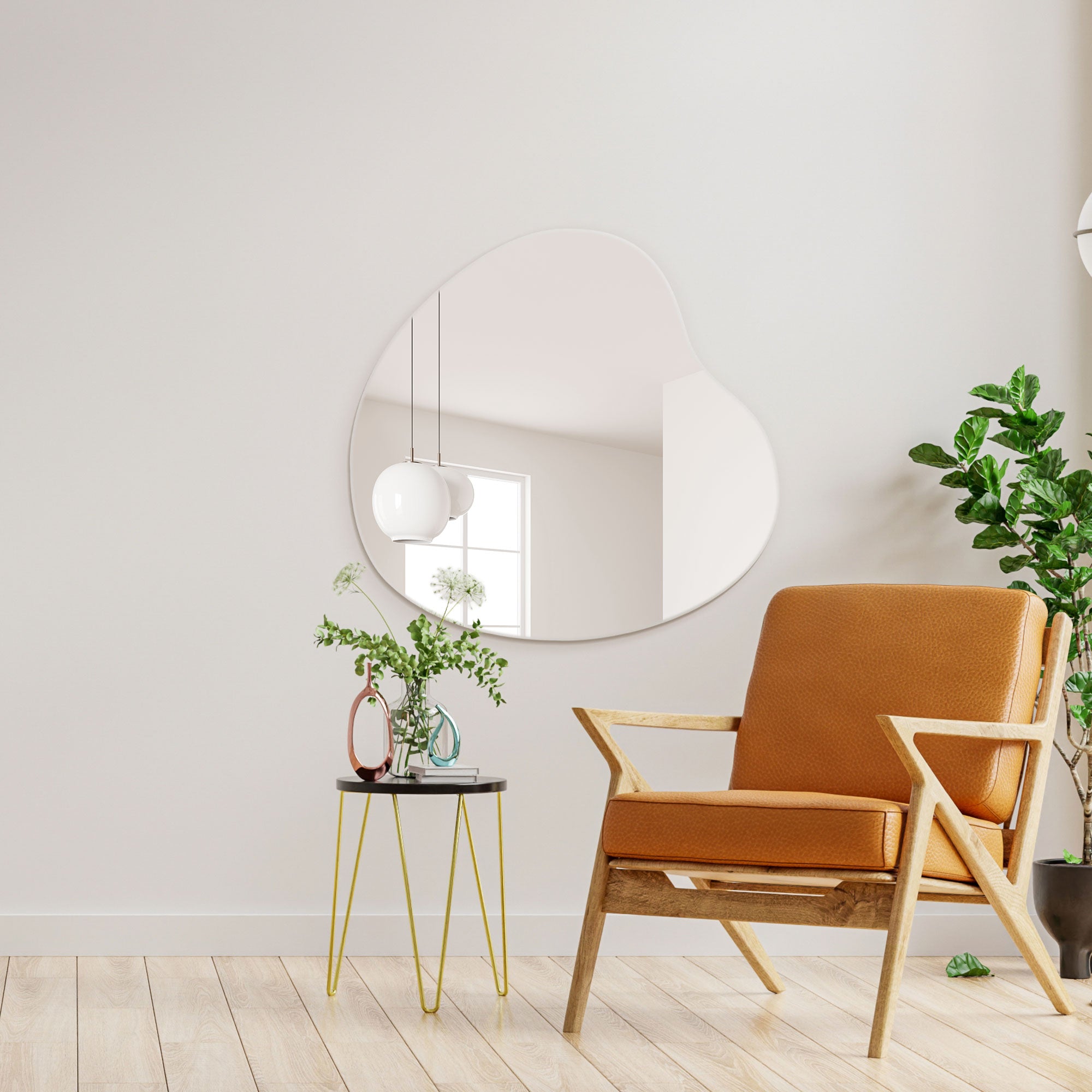 The Lapillus - Frameless Pebble Wall Mirror 47" X 39" (120CM X 100CM) (15010565915002)
