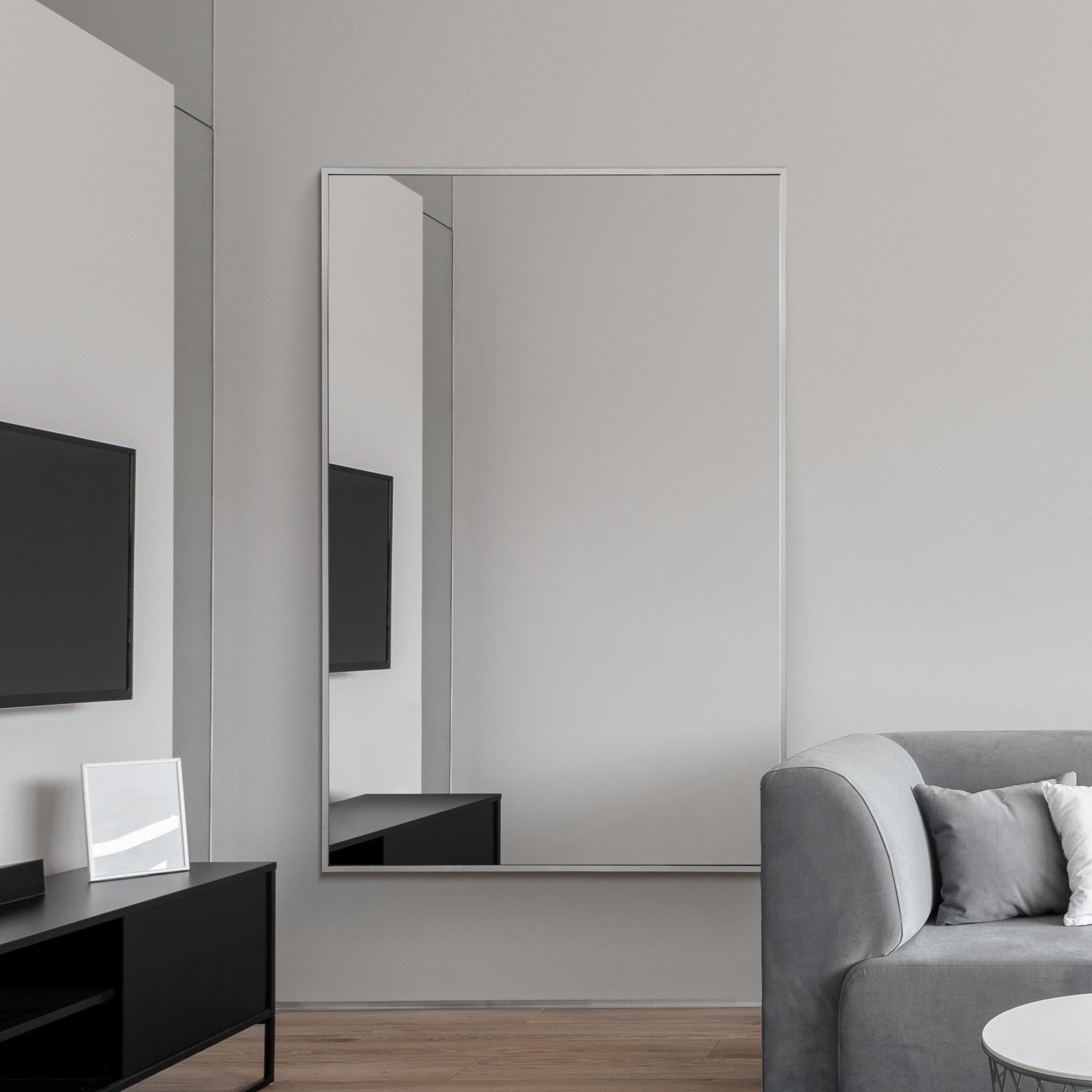 The Artus - Silver Aluminium Edged Wall Mirror 47" X 31" (120CM X 80CM) (15010566996346)