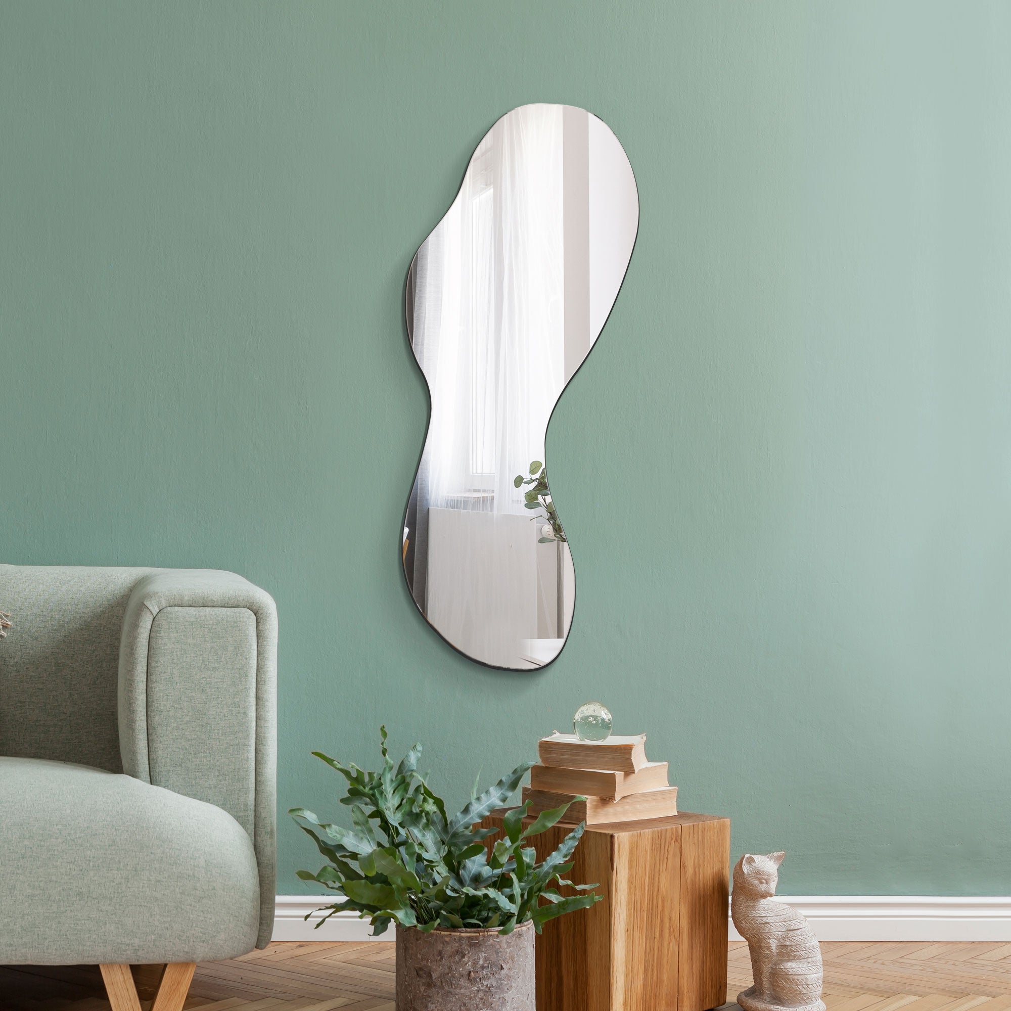 The Lacuna - Frameless Pond Wall Mirror 63" X 24" (160CM X 60CM) (15010566373754)