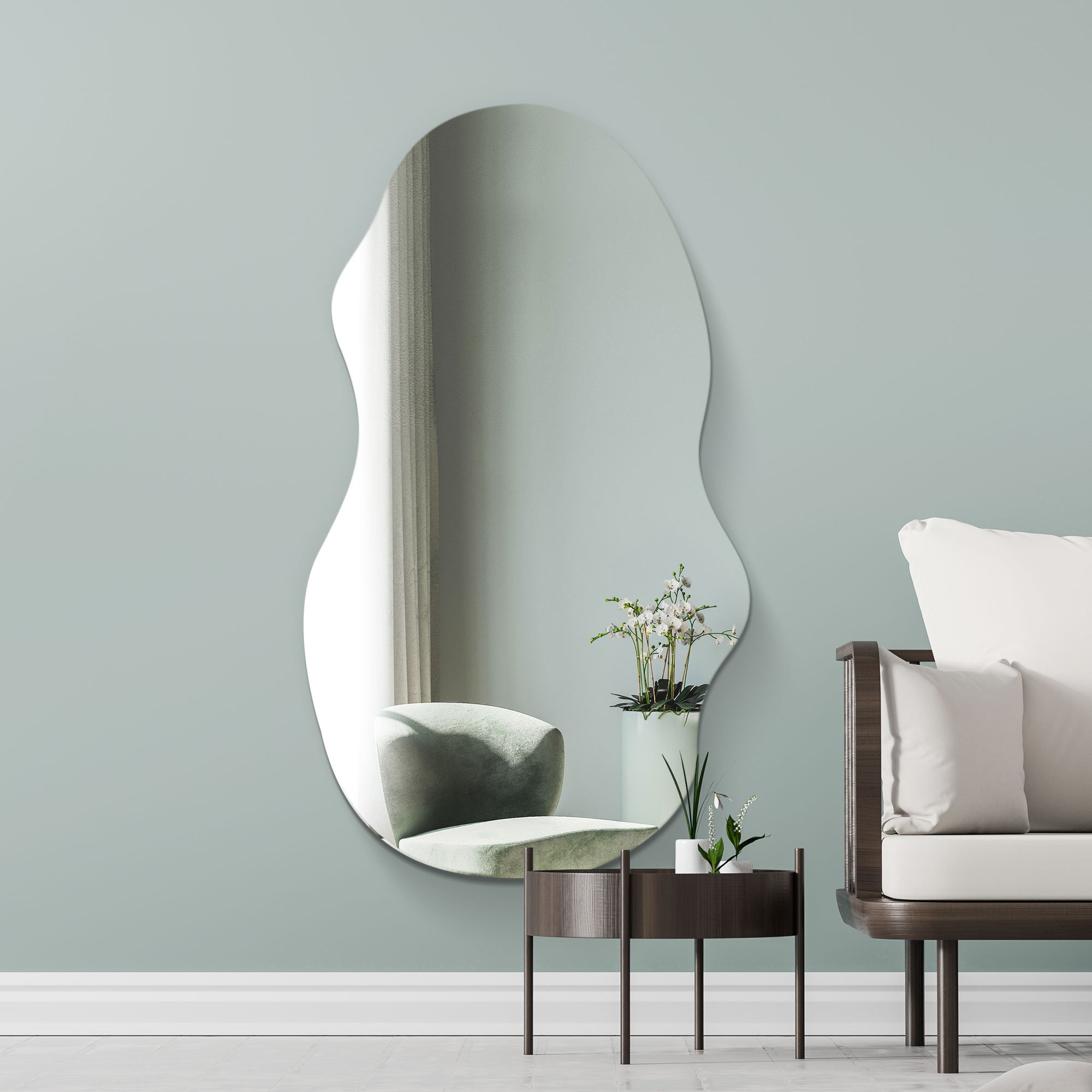 The Lacuna - Frameless Pond Wall Mirror 63" X 28" (160CM X 70CM) (15010565980538)