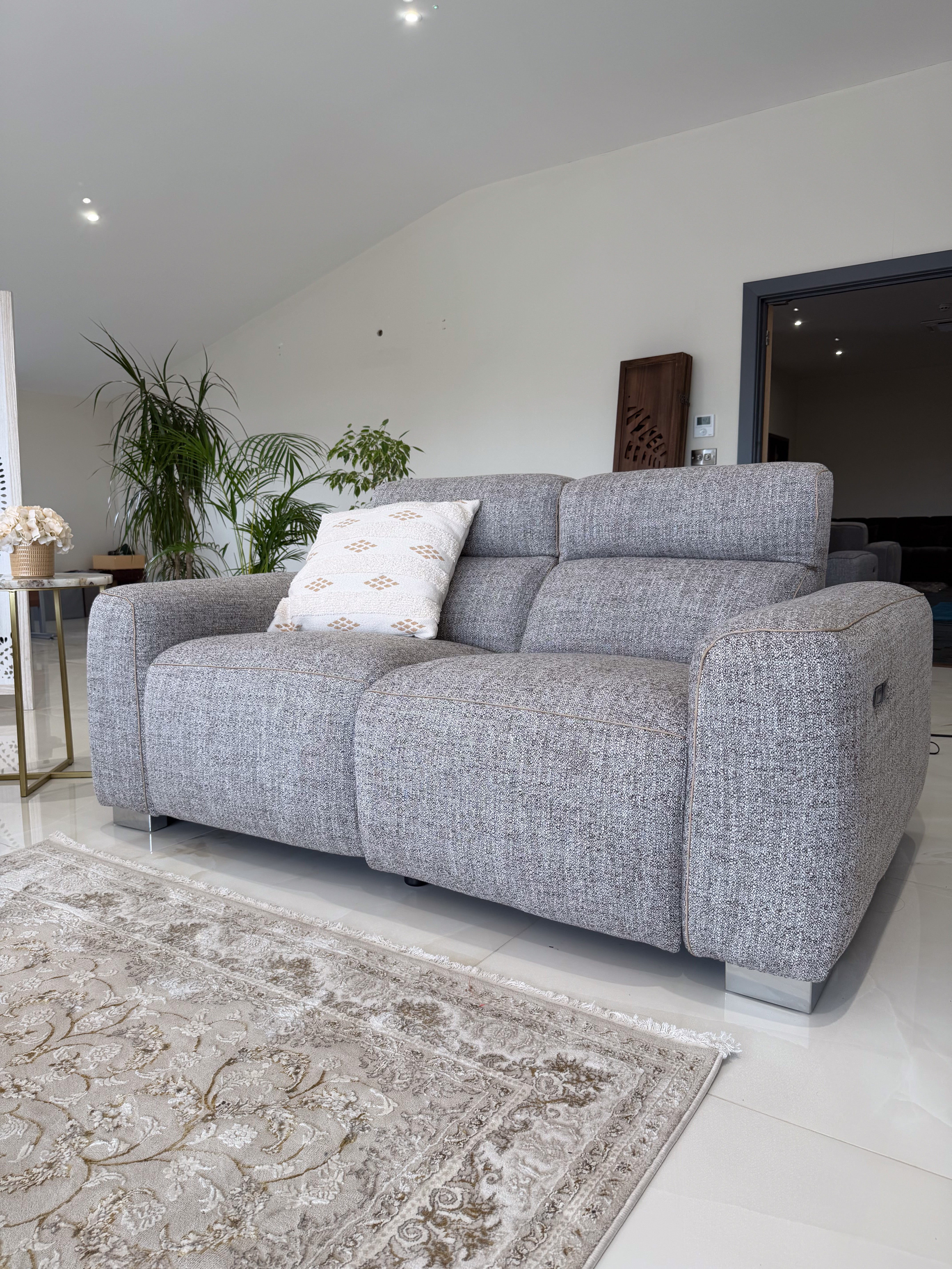 Arabella Electric Recliner Beige 2 Seater - AMC Furniture