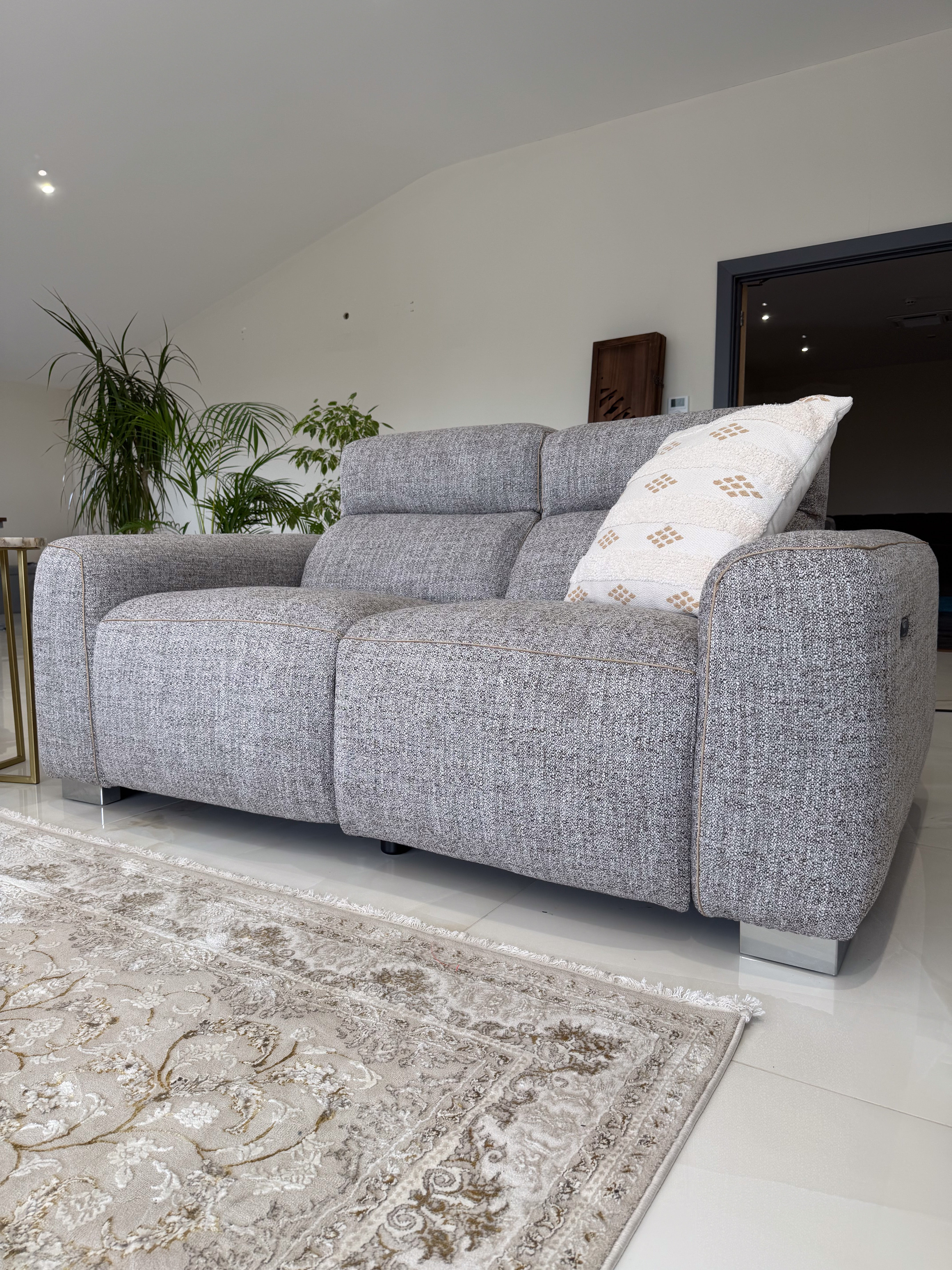 Arabella Electric Recliner Beige 2 Seater - AMC Furniture
