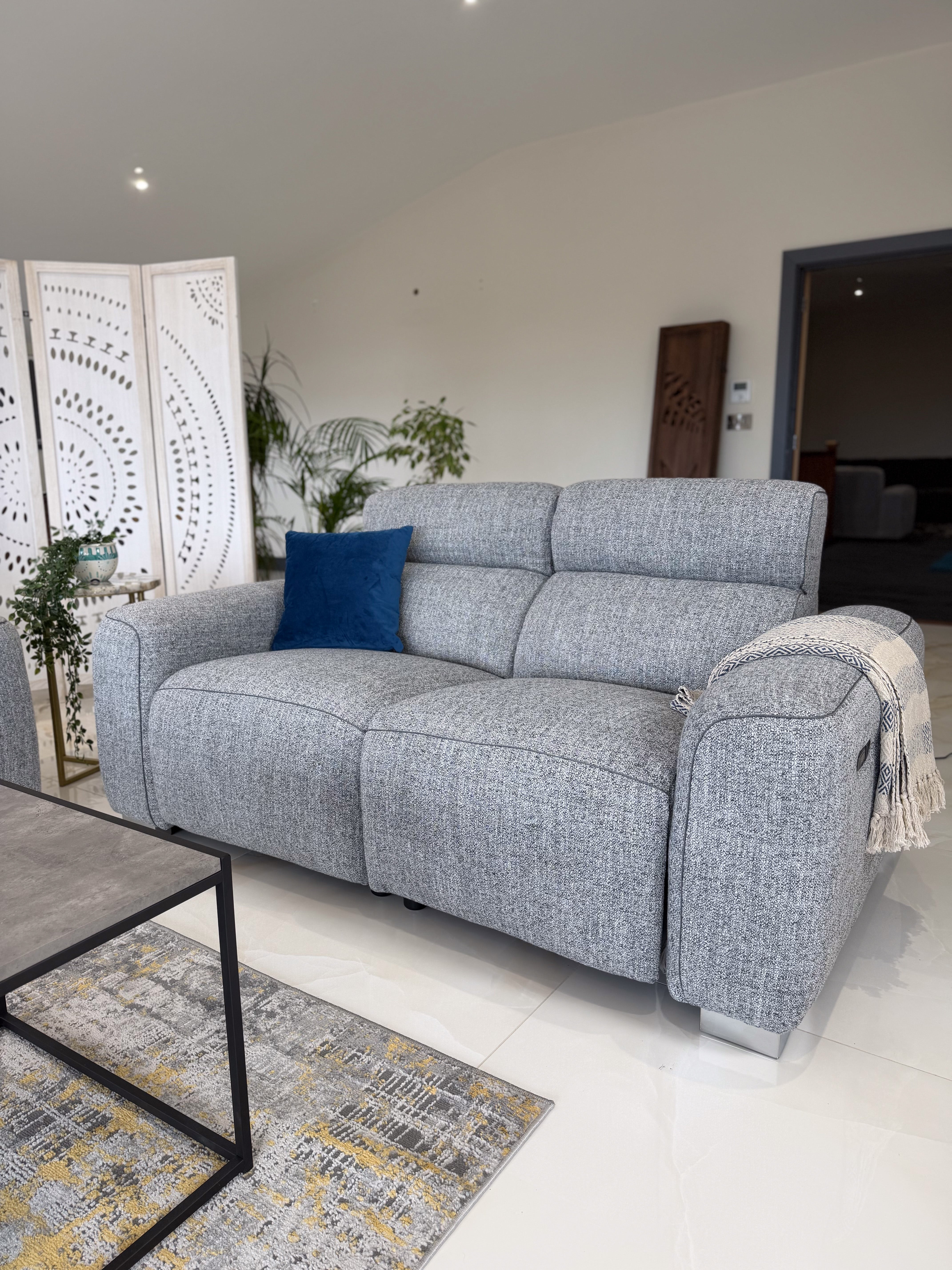 Arabella Electric Recliner Grey 2 Seater - AMC Furniture
