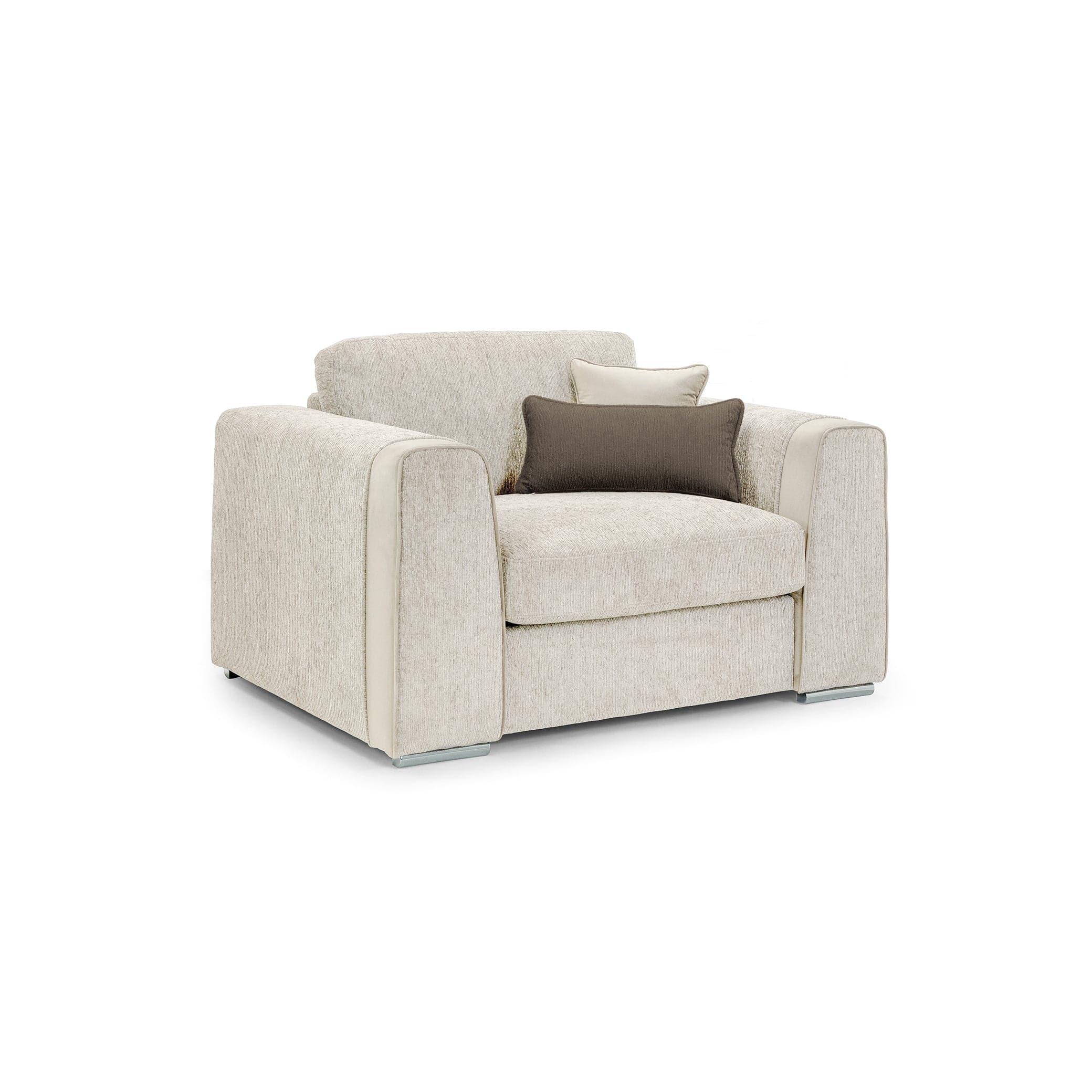Turin Sofa Beige Armchair - front view (7025202626624)