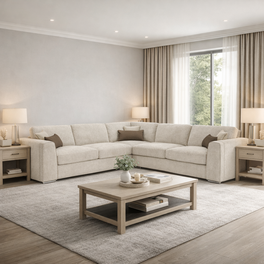 Turin Sofa Beige Large Corner