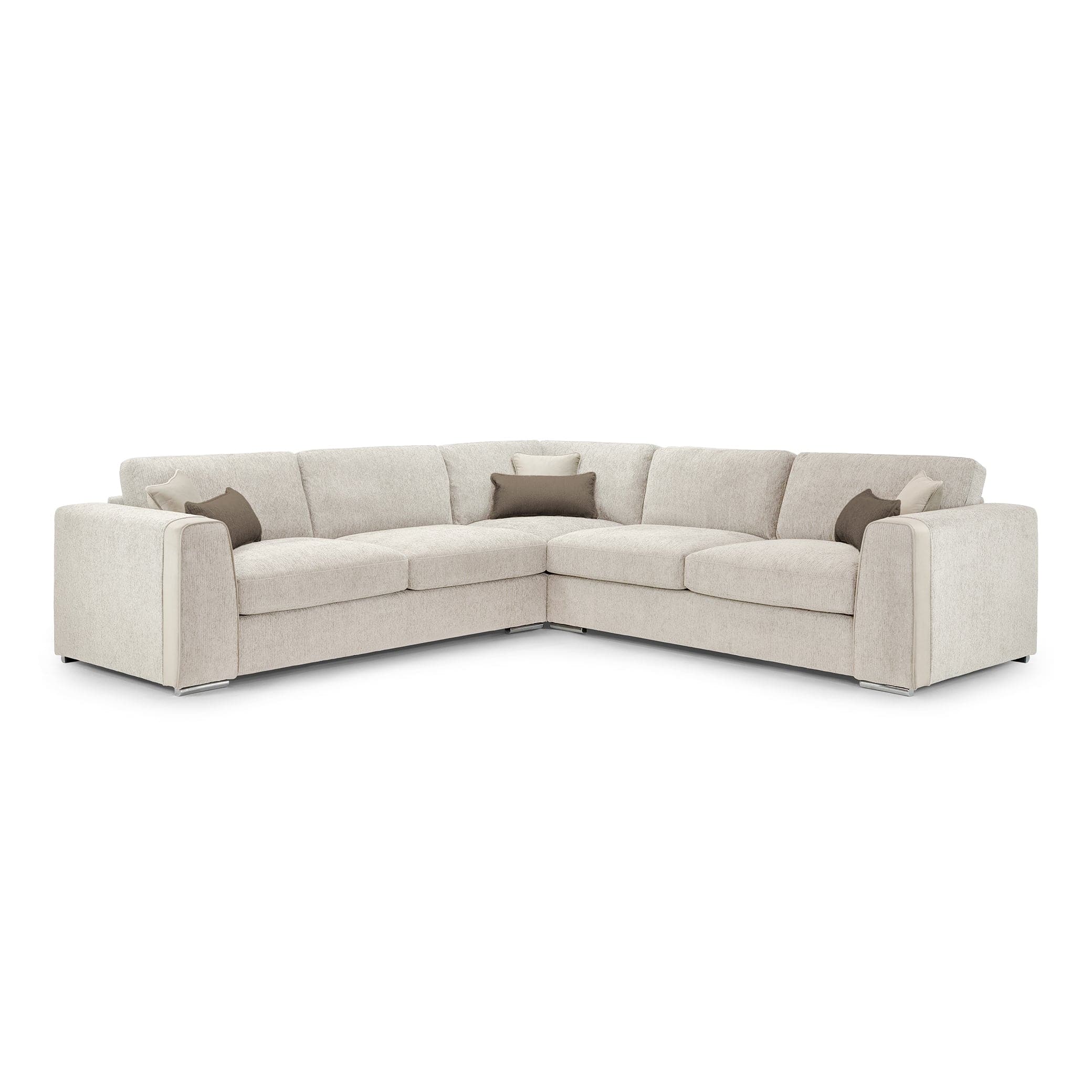 Turin Sofa Beige Large Corner - front view (7025188438080)