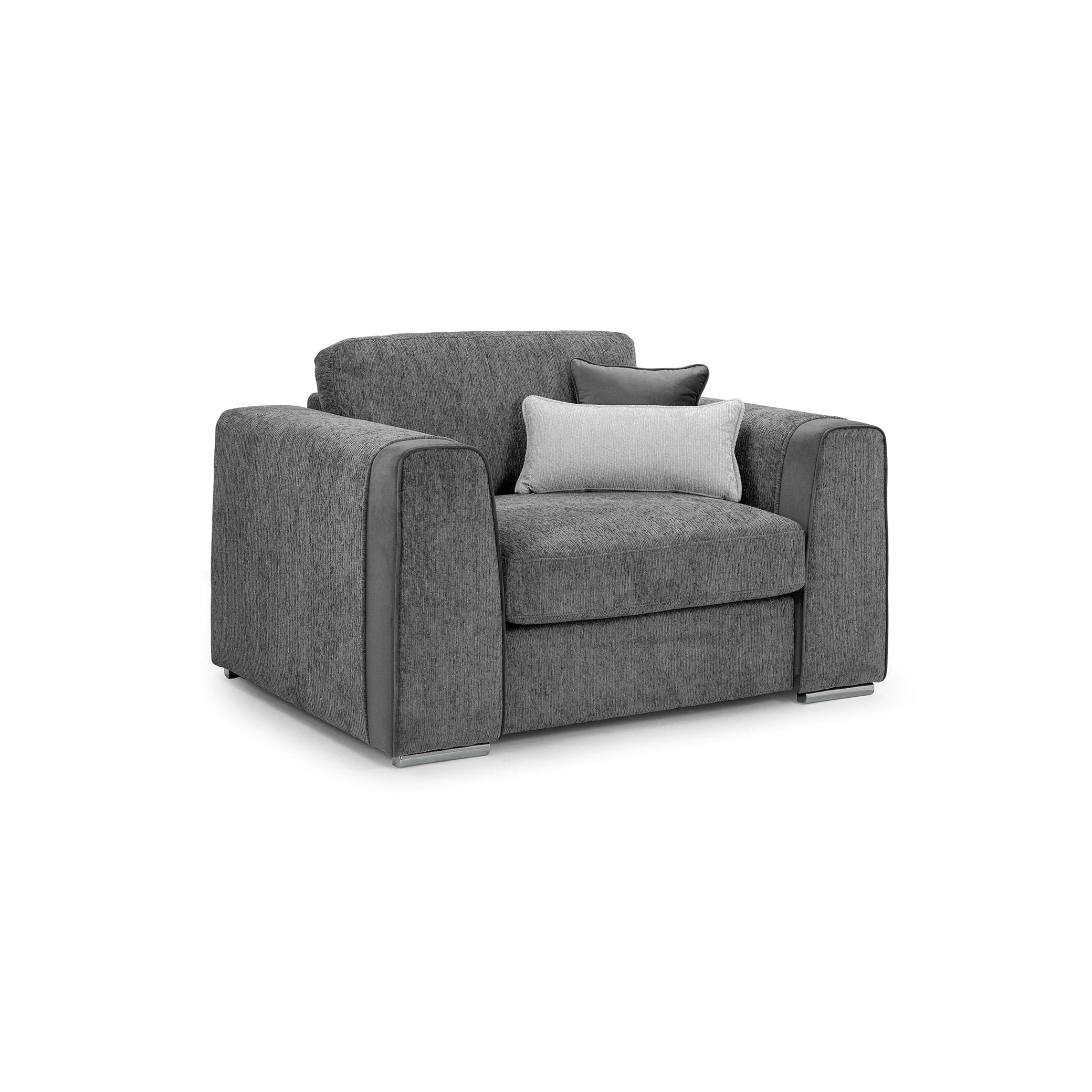 Turin Sofa Grey Armchair - front view (7025210032192)