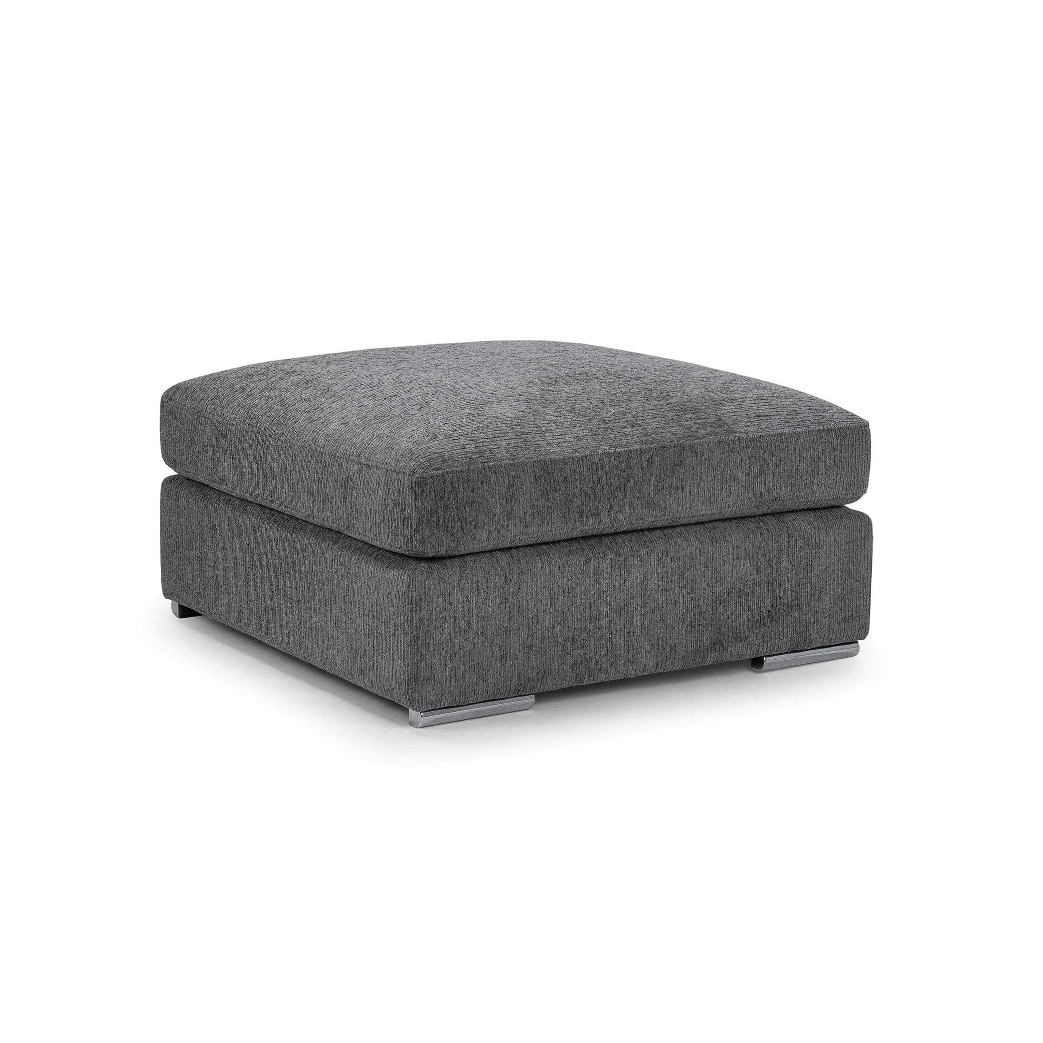 Turin Sofa Grey Footstool - front view (7025210425408)