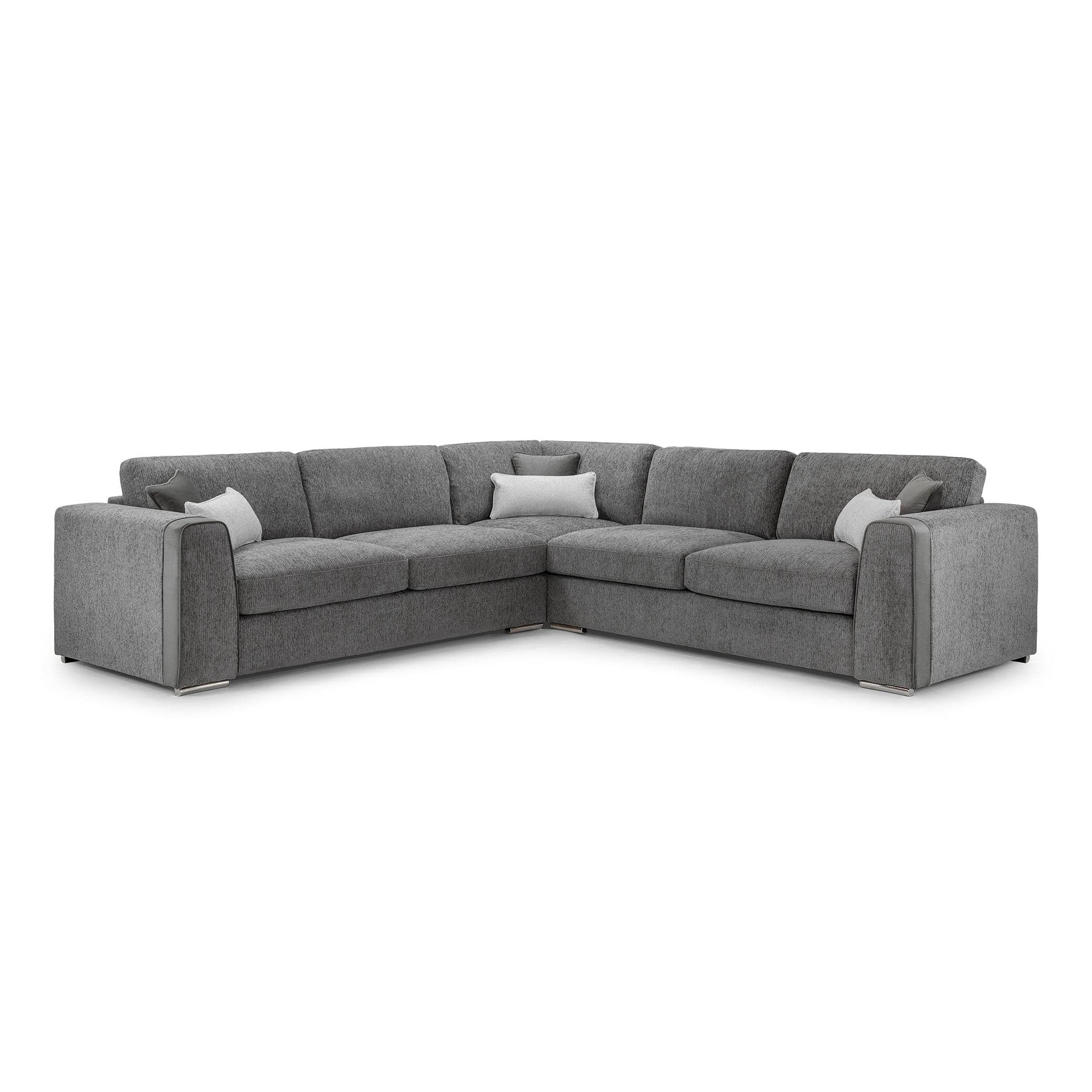 Turin Sofa Grey Large Corner - front view (7025207902272)