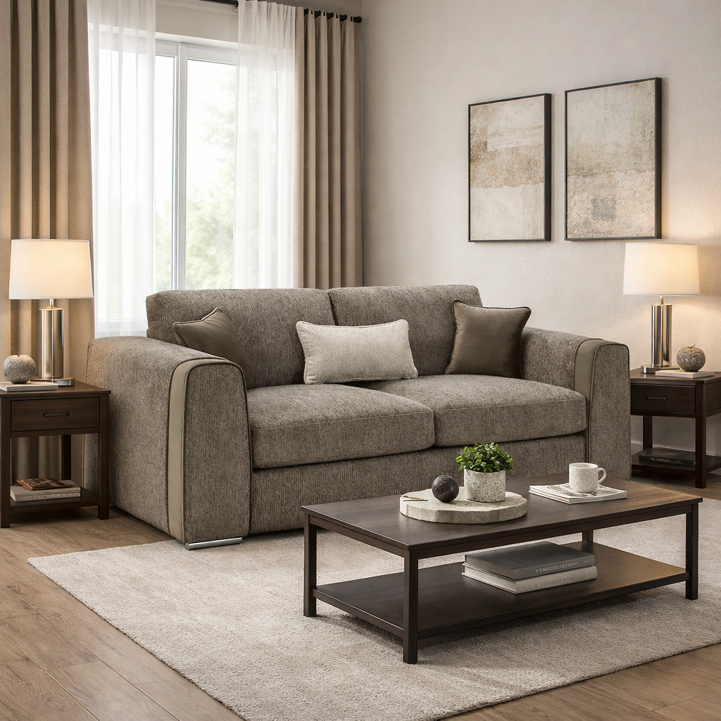 Turin Sofa Mocha 3 Seater