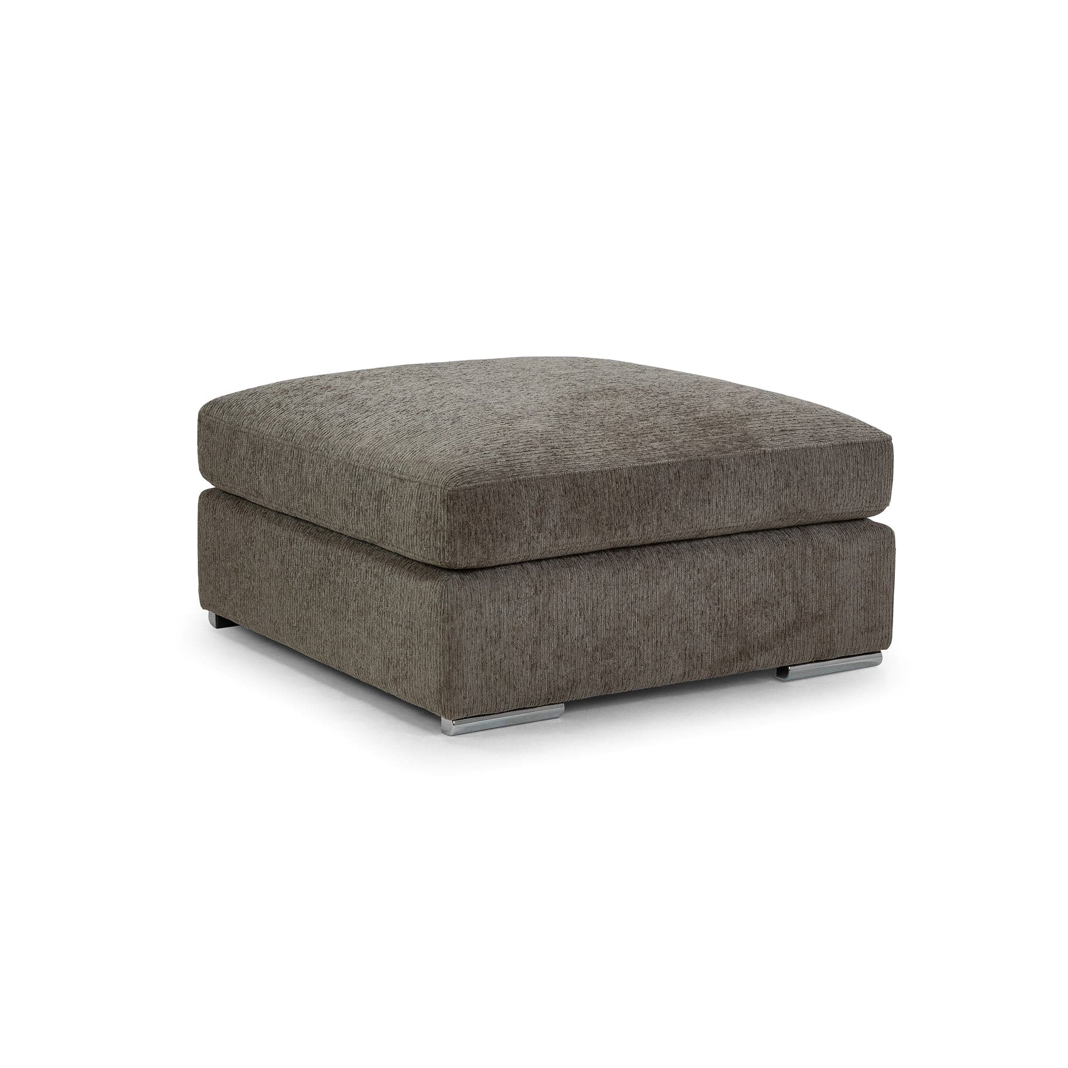 Turin Sofa Mocha Footstool - front view (7025207017536)