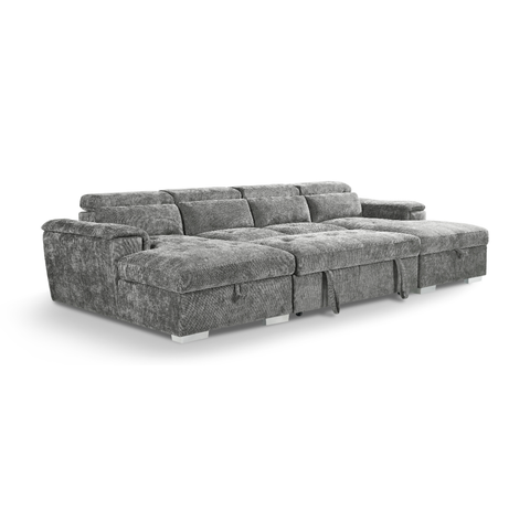 Luna U Shape Corner Sofabed Grey