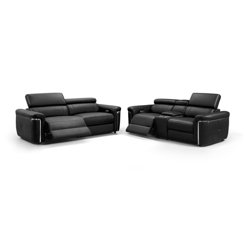 Summer Electric Reclining 3+2 Sofa Set in Black