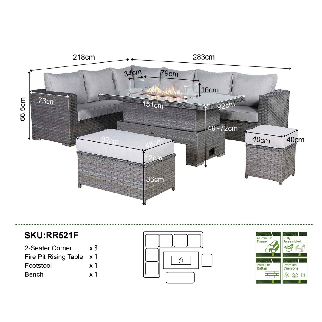 Capri Rising Firepit - AMC Furniture