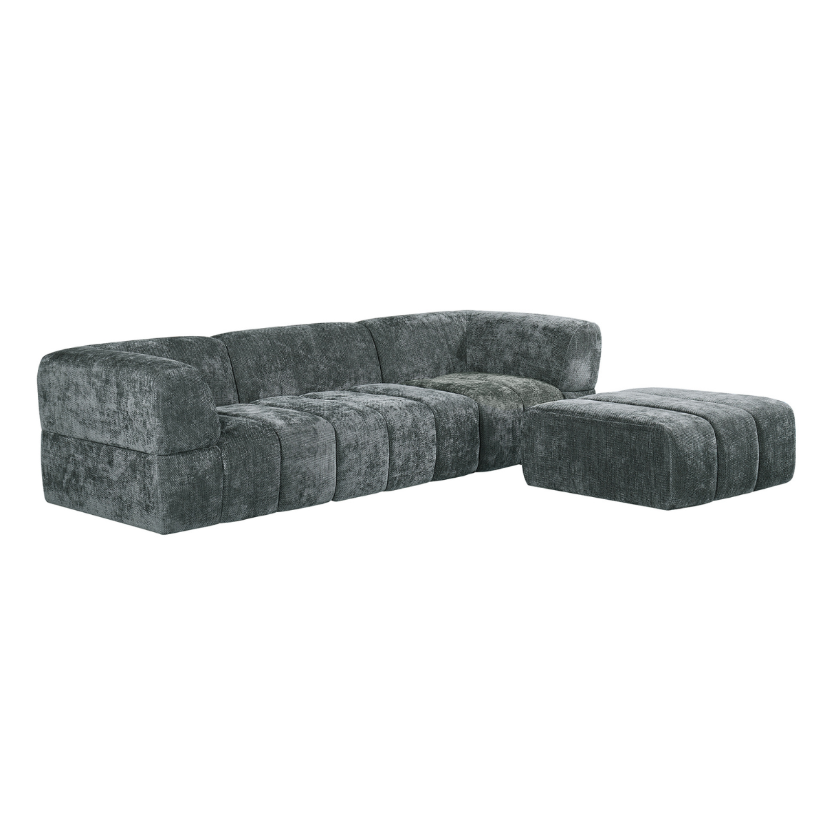 Chloe Corner Sofa with Moveable Footstool in Charcoal - AMC Furniture