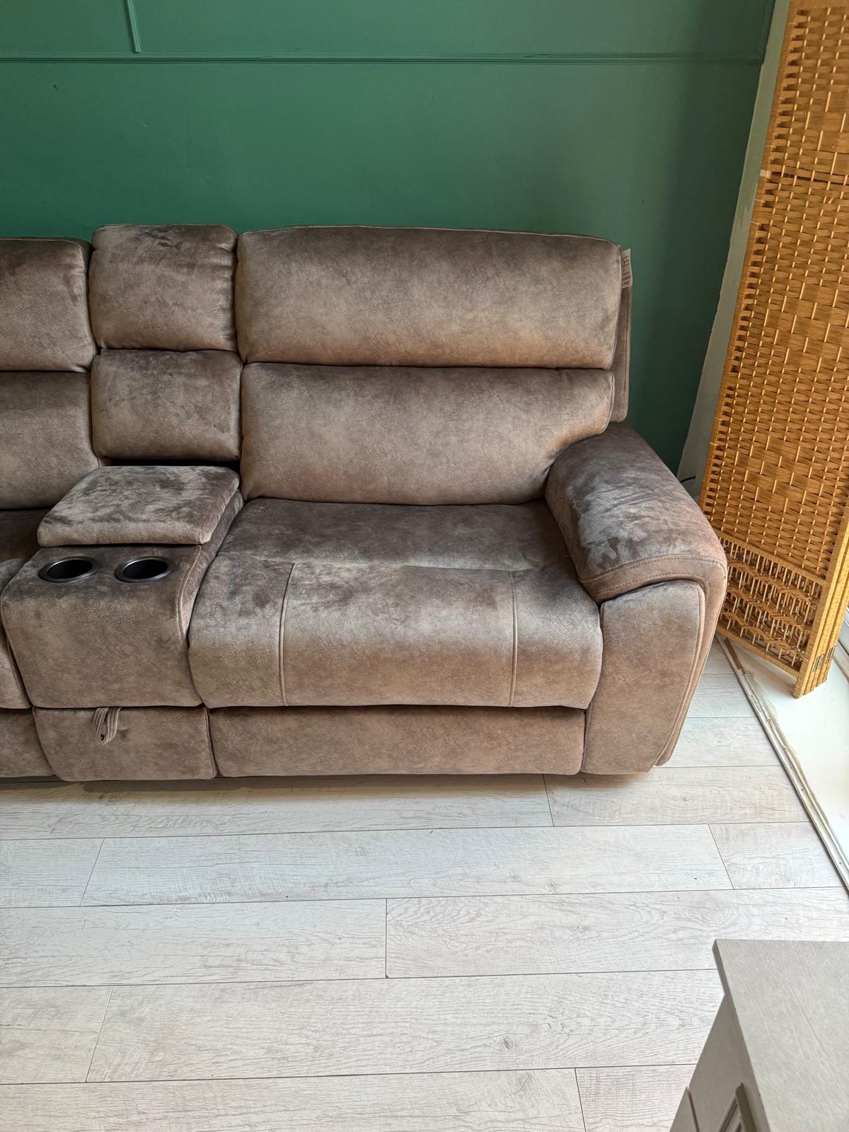 Orlando Large Electric Corner Sofa in Truffle