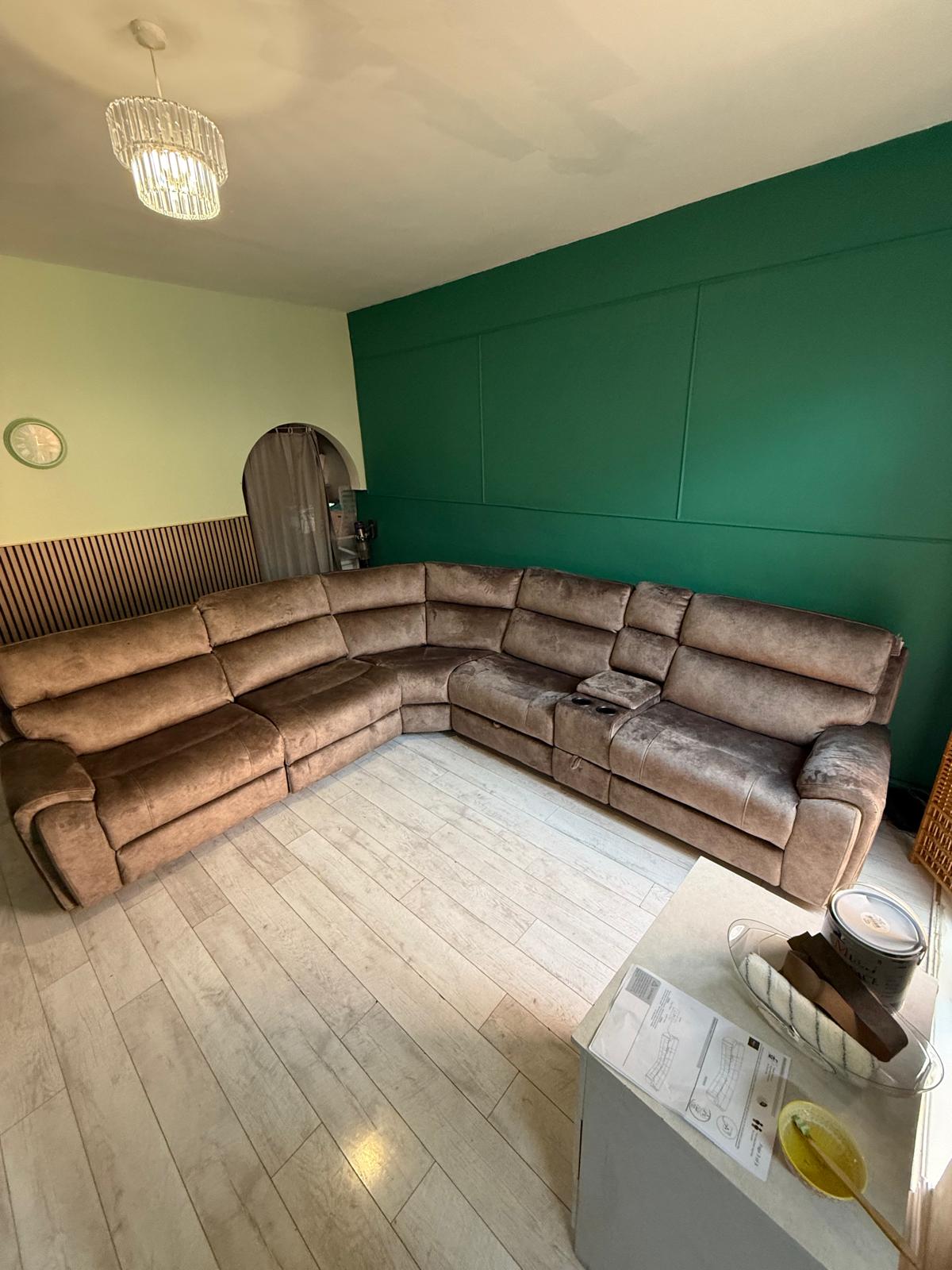 Orlando Large Electric Corner Sofa in Truffle