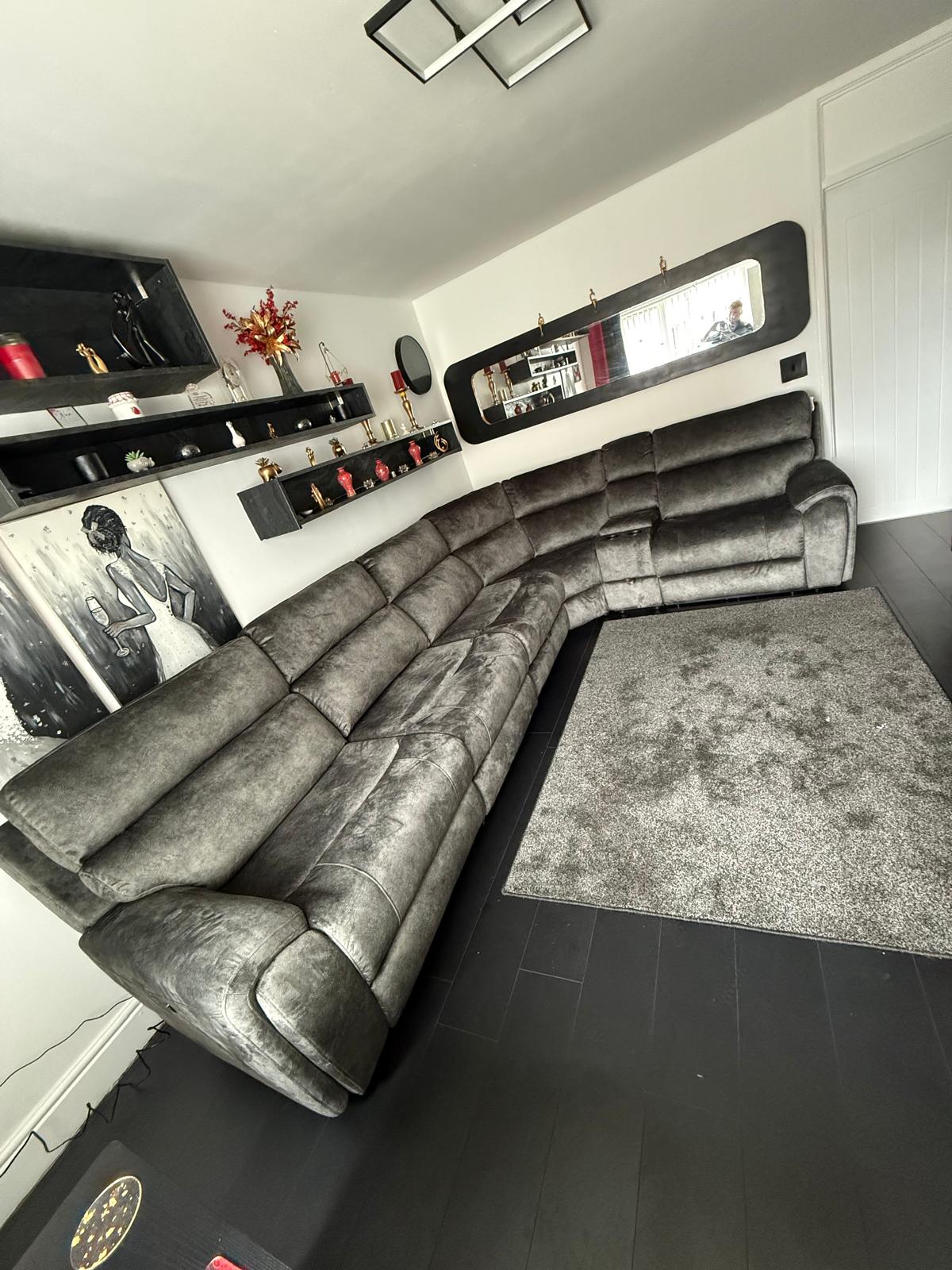 Orlando Large Electric Corner Sofa in Truffle