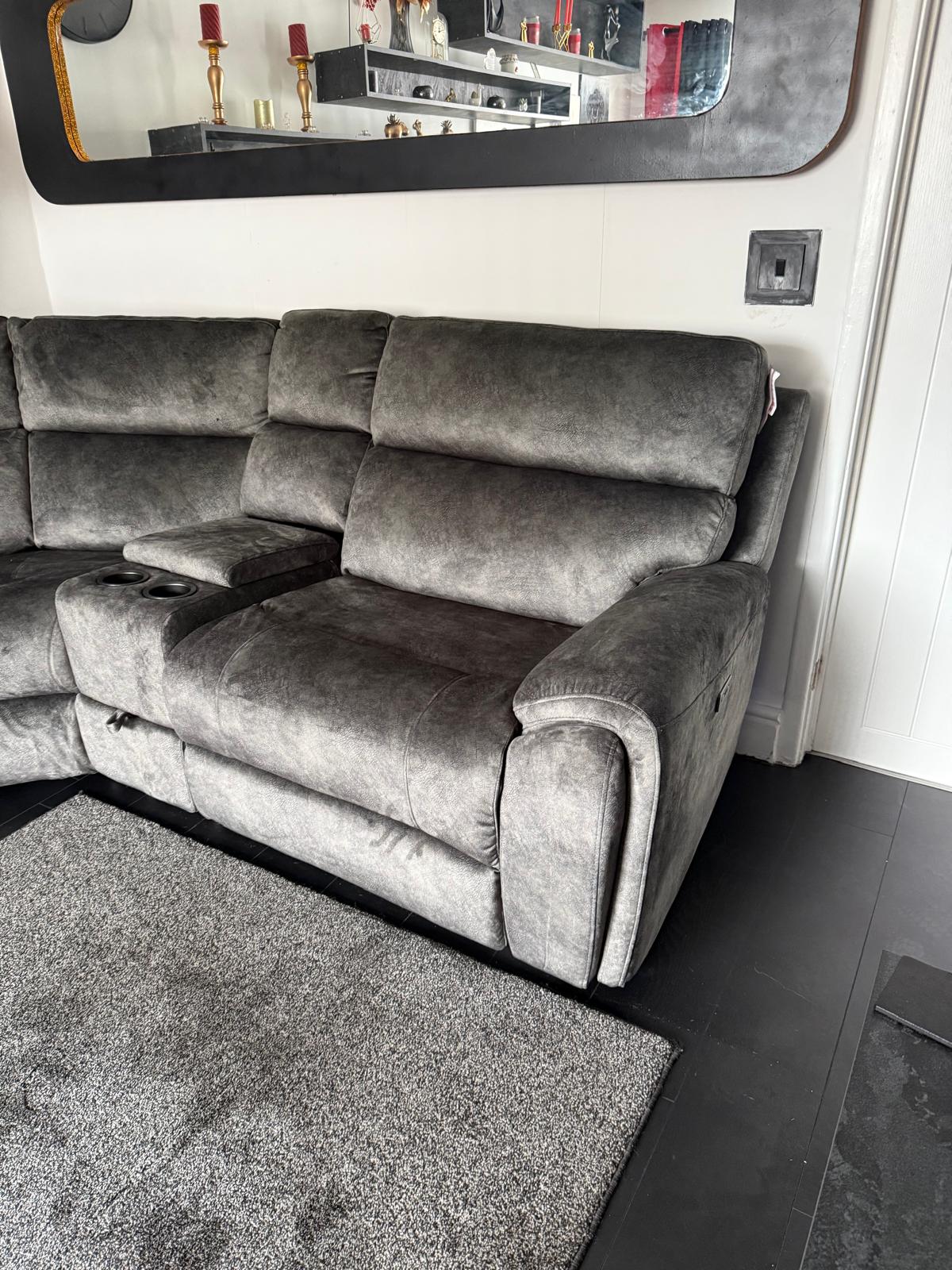 Orlando Large Electric Corner Sofa in Truffle