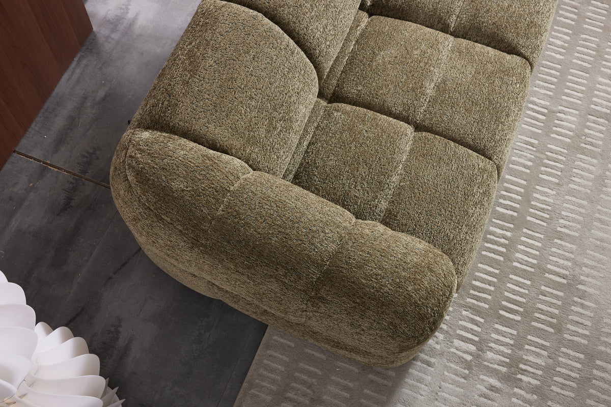 Elara Power Sliding 3 Seater in Khaki Green Meta Sofa