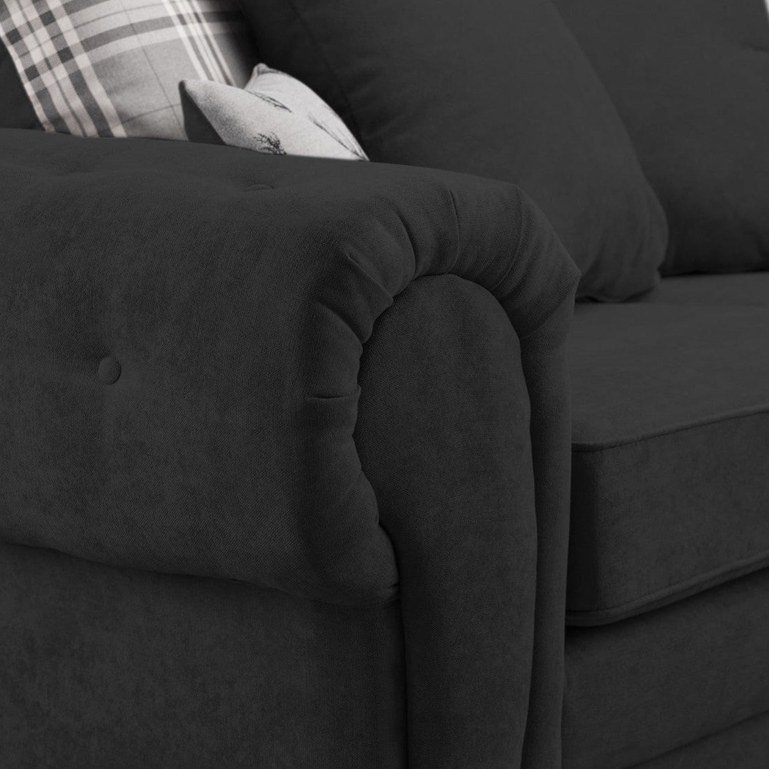 Verona Fullback Sofa Black 3 Seater (7026785943616)