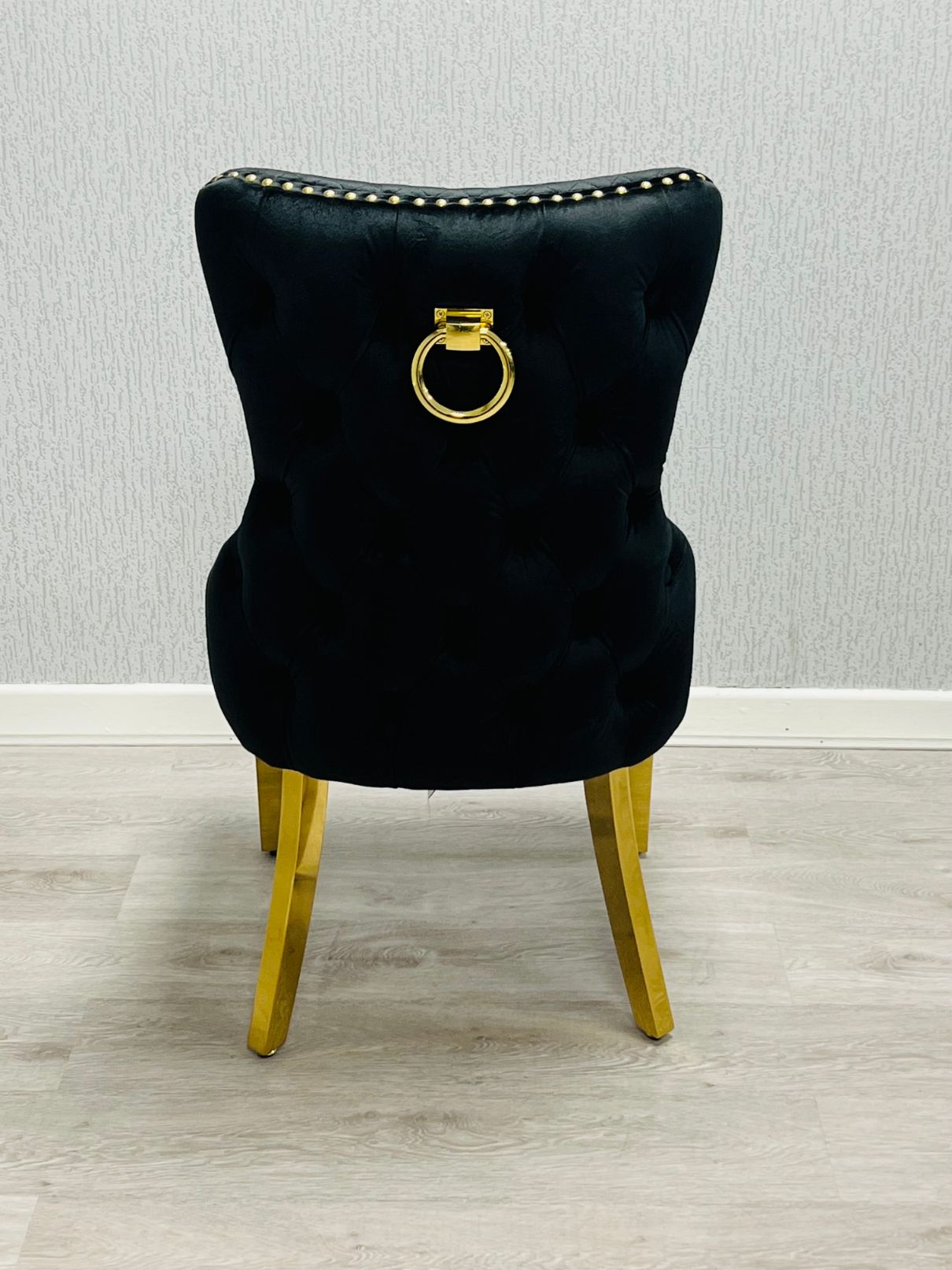 Victoria Black & Gold Ring Dining Chair,1 (15294083531130)
