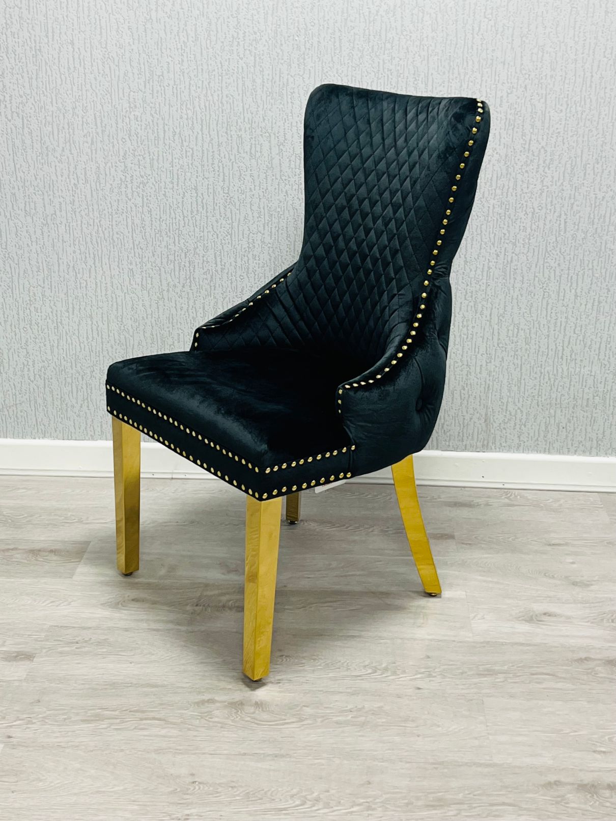 Victoria Black & Gold Ring Dining Chair,3 (15294083531130)
