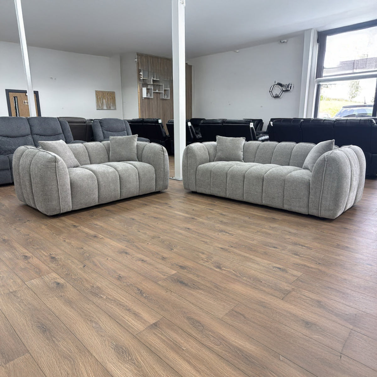 Vienna 3 Seater Sofa in Grey - AMC Furniture