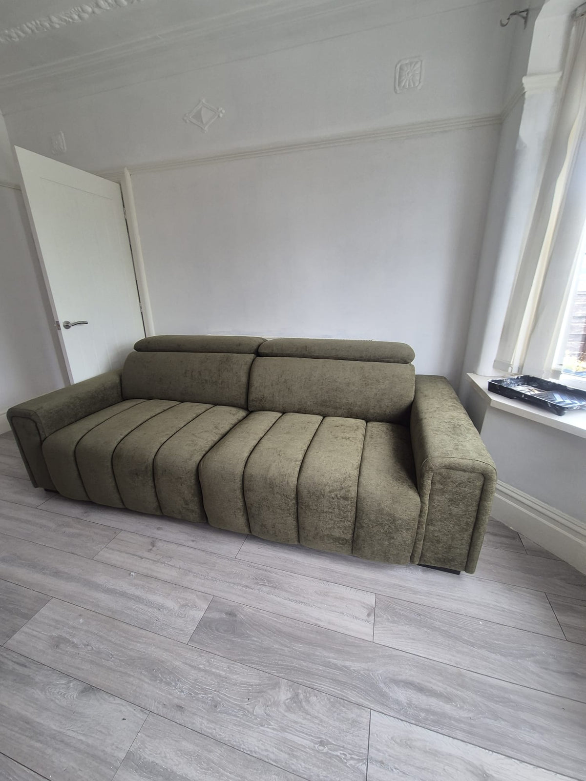 April Electric Sofabed Green 3 Seater