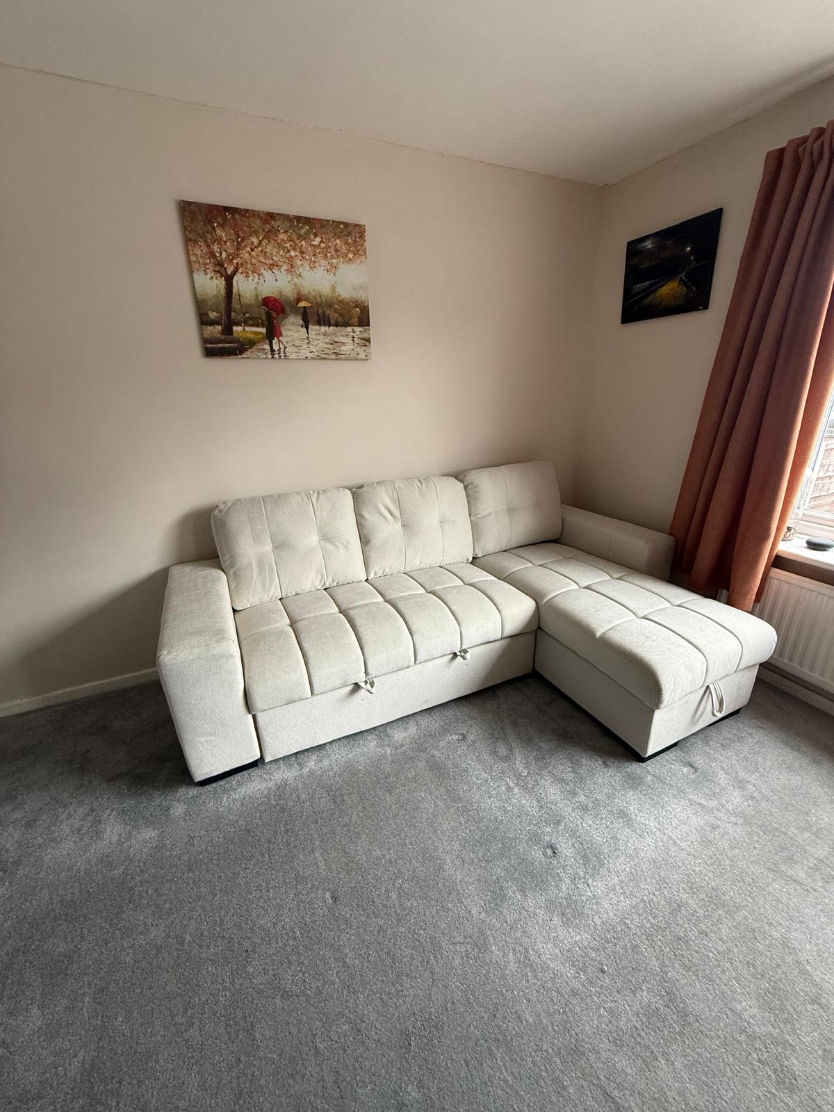 Amalfi Universal Corner Sofa Bed in Beige