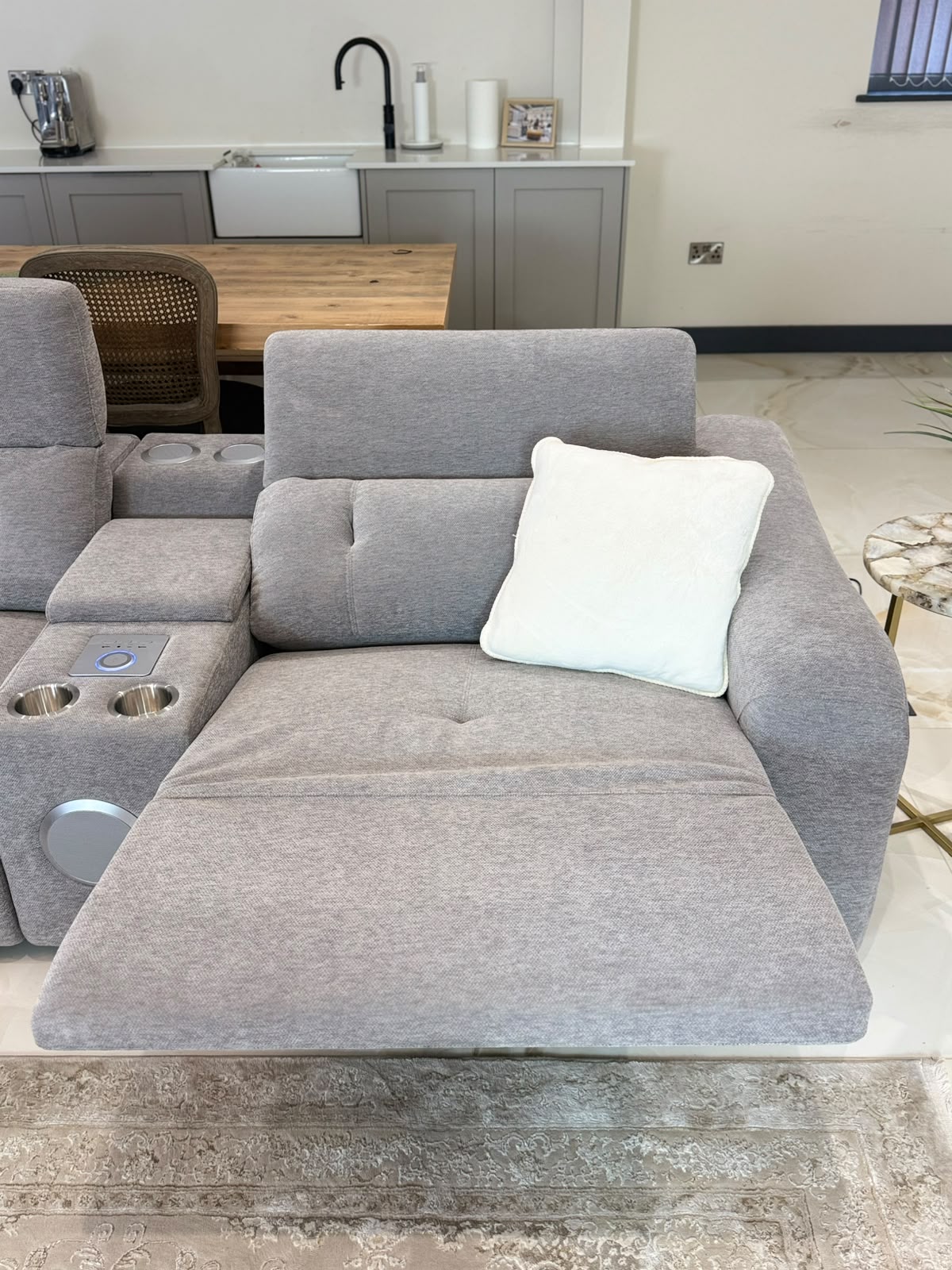 Colorado Electric Recliner Sofa Grey Large Corner AMC Furniture