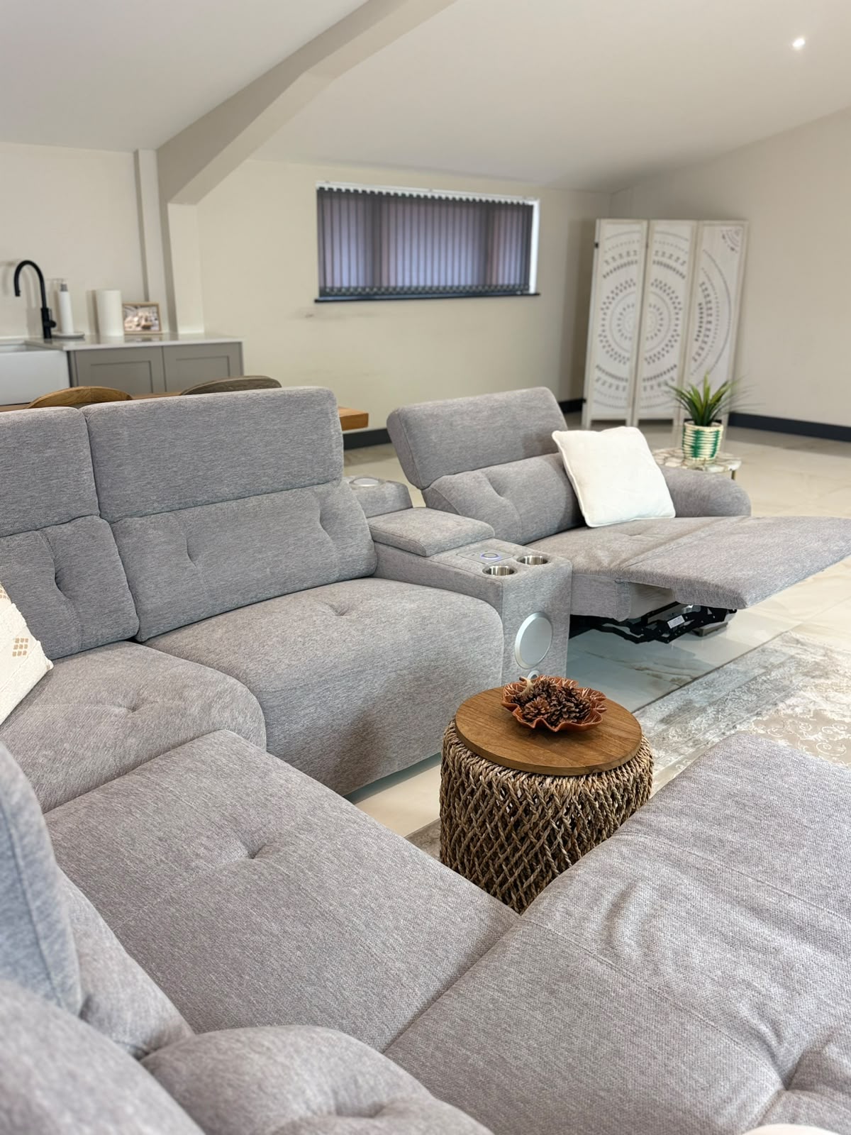 Colorado Electric Recliner Sofa Grey Large Corner AMC Furniture