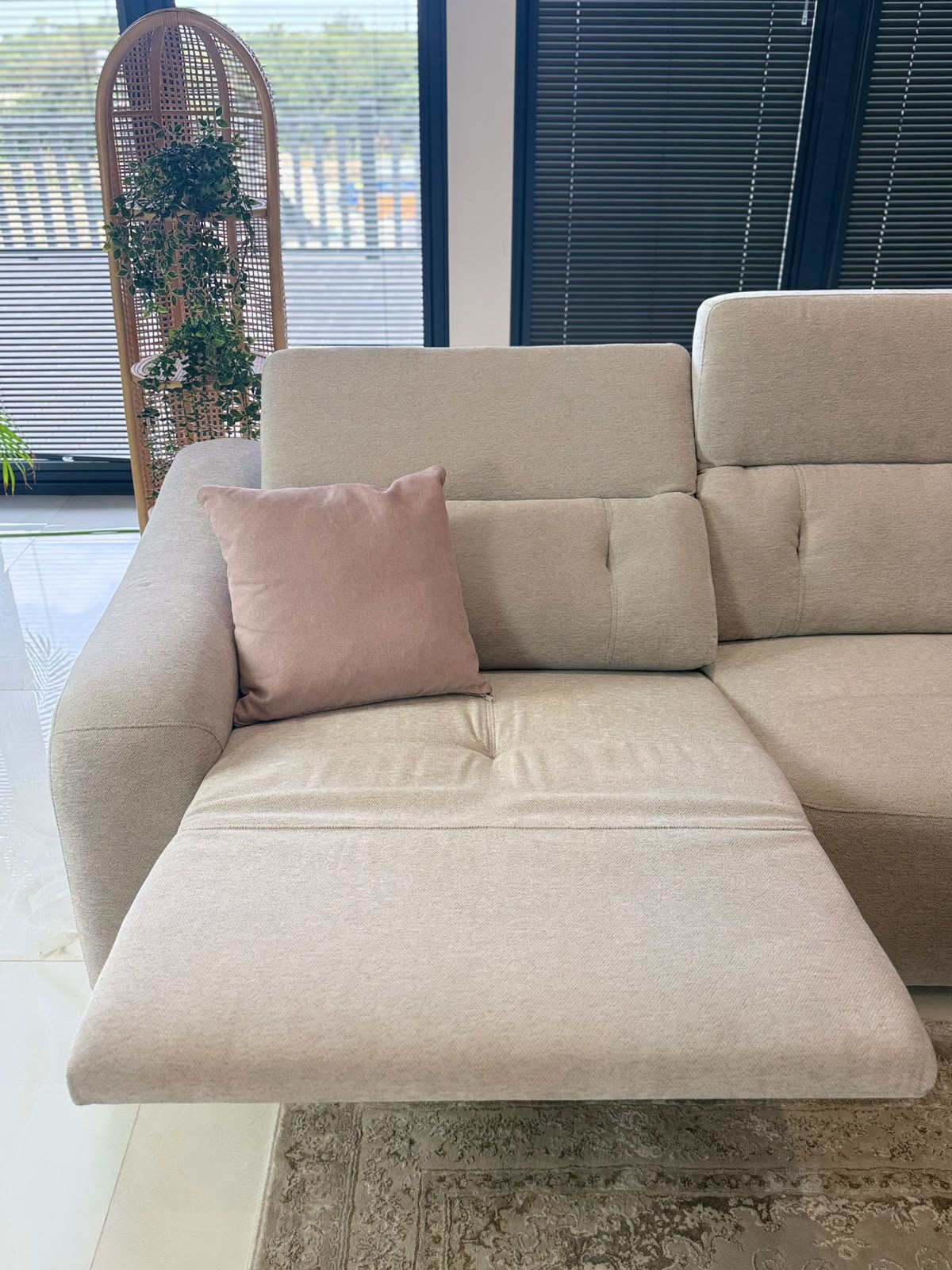 Colorado Electric Recliner Sofa Beige Large Corner AMC Furniture