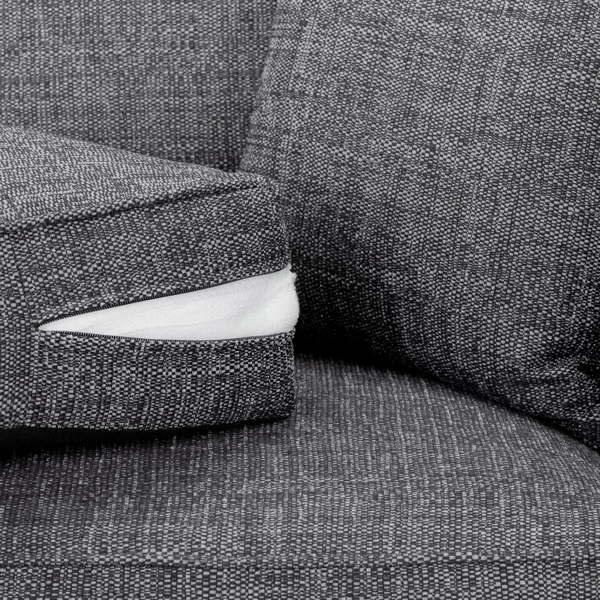 York Sofa Grey Armchair - Cushion view (7026904072256)