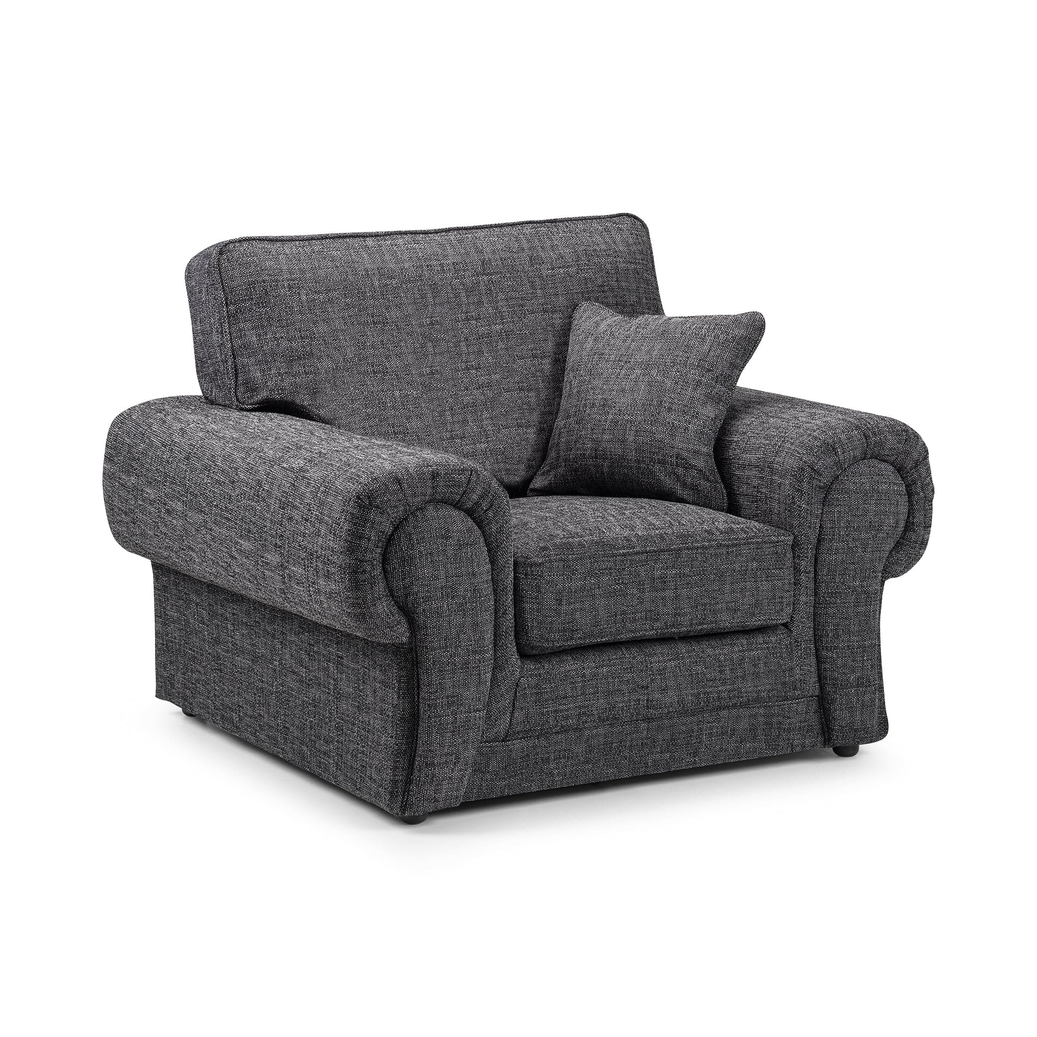 York Sofa Grey Armchair - Front view (7026904072256)