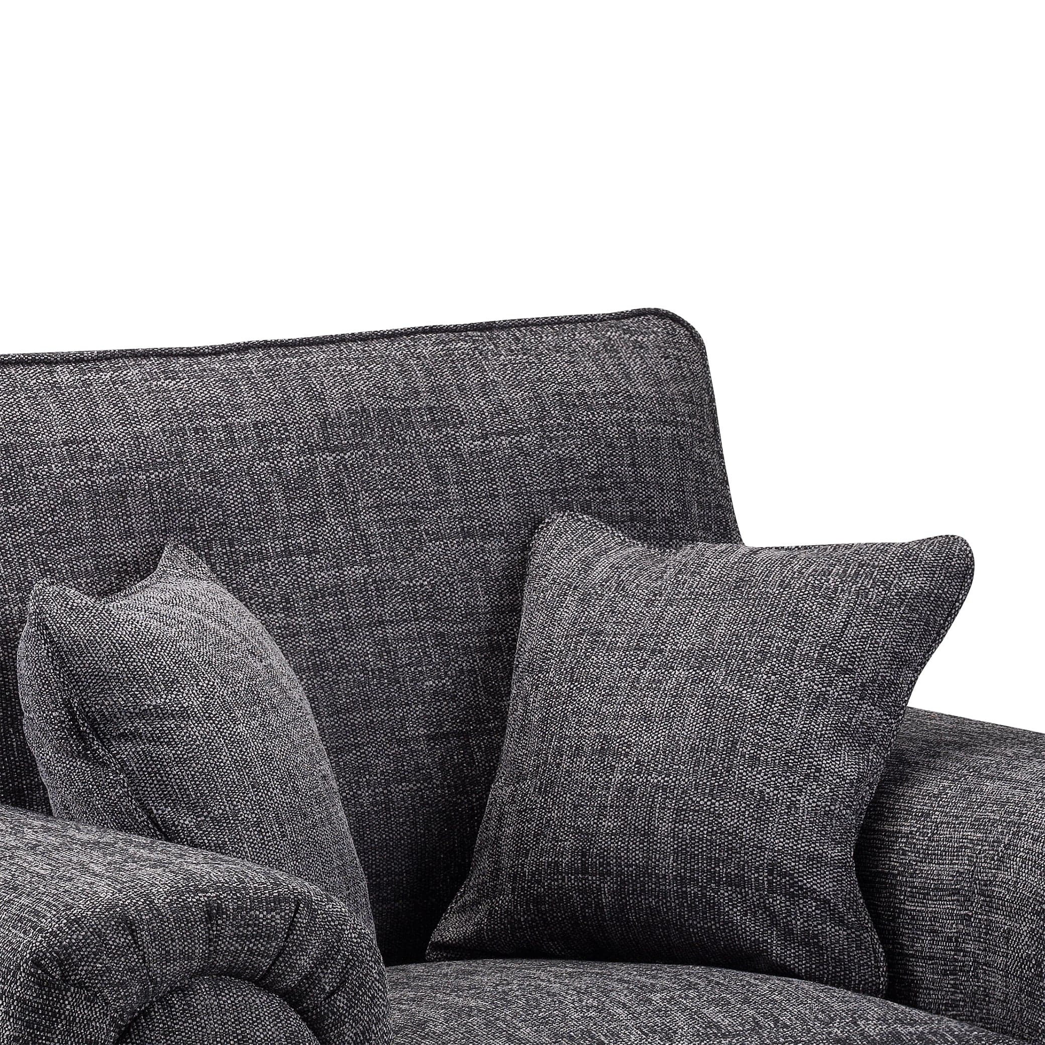 York Sofabed Grey Three Seater - Cushion view (7026904531008)