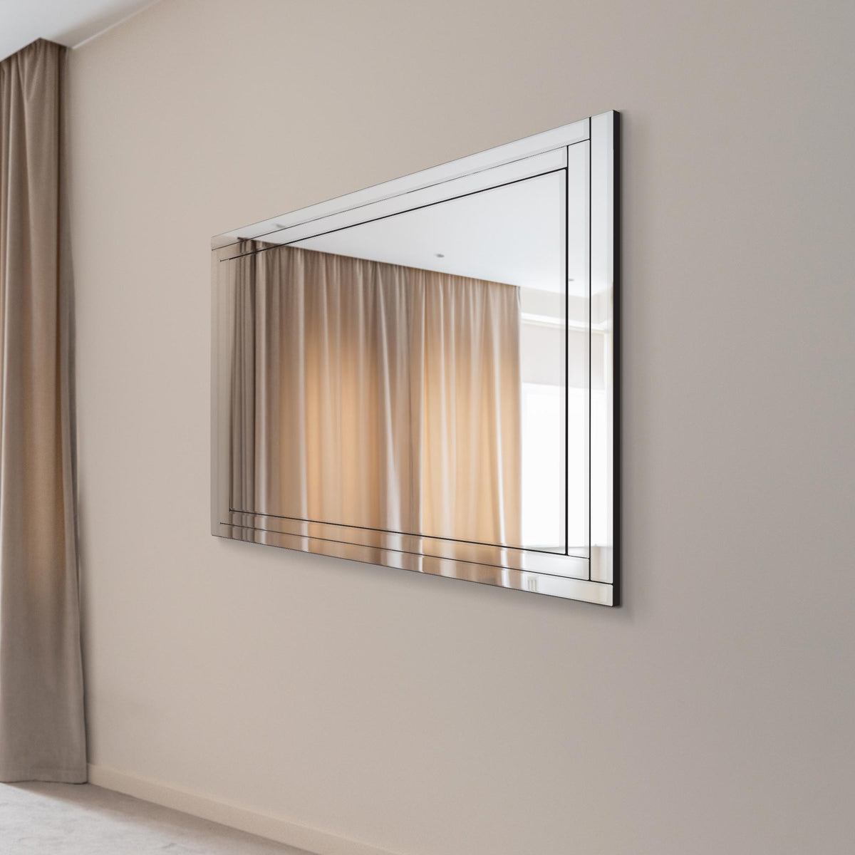 Zane All Glass Bevelled Large Dress Mirror 144 x 115.5CM 4ft8 x 3ft9