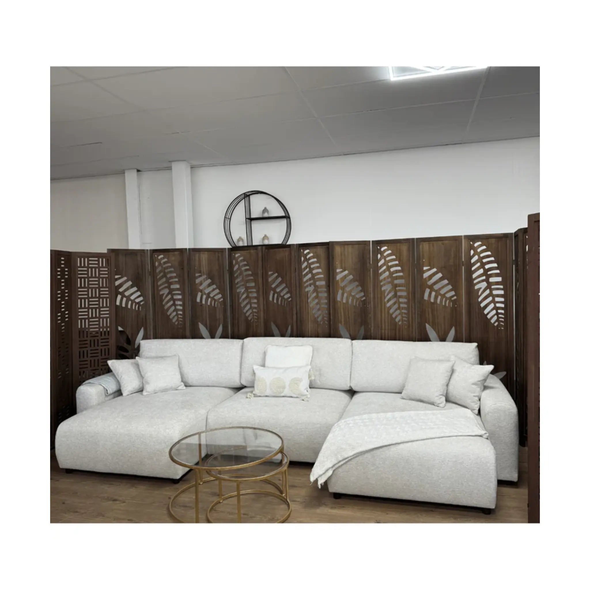 Alba U Shape Sofa Bed in Beige - AMC Furniture