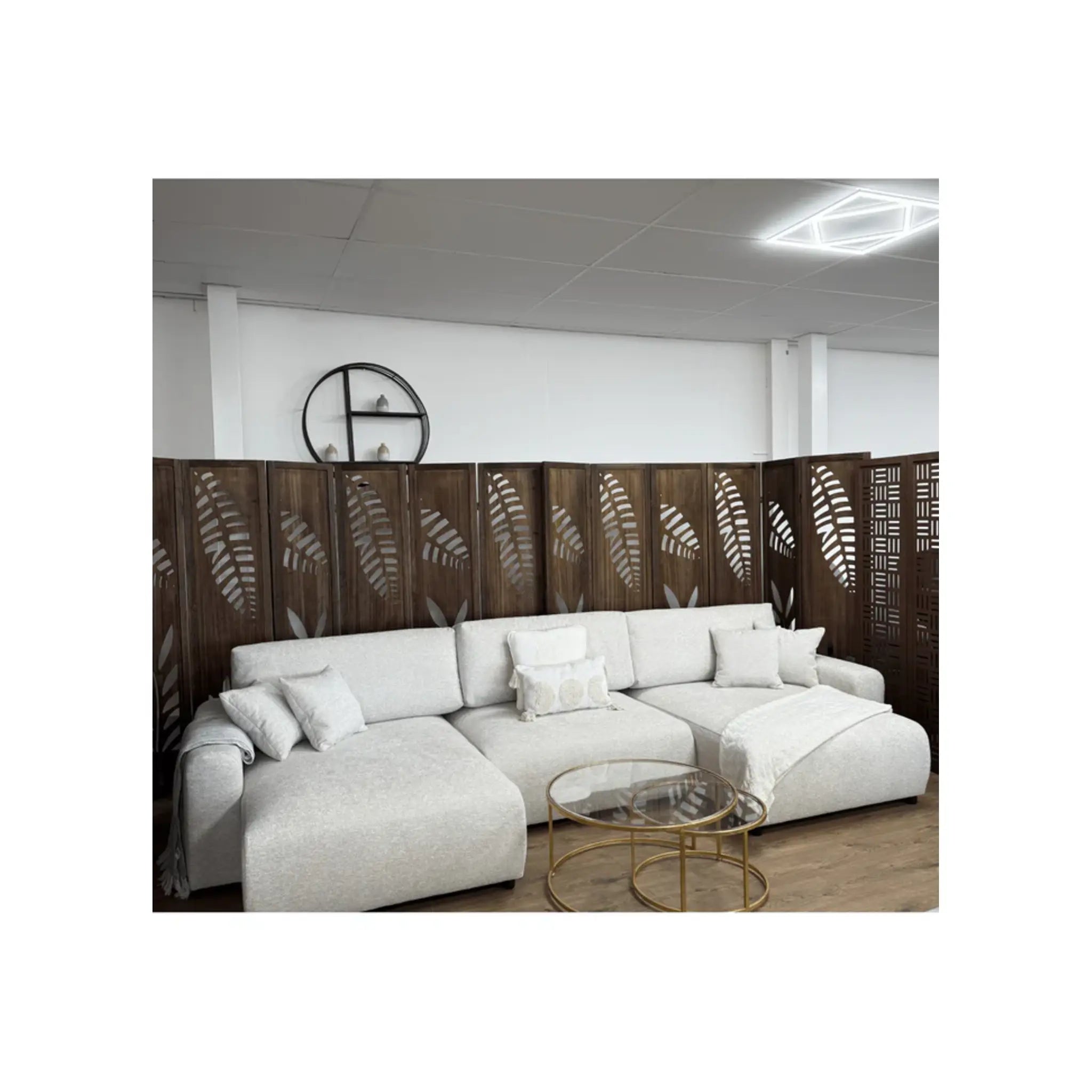 Alba U Shape Sofa Bed in Beige - AMC Furniture