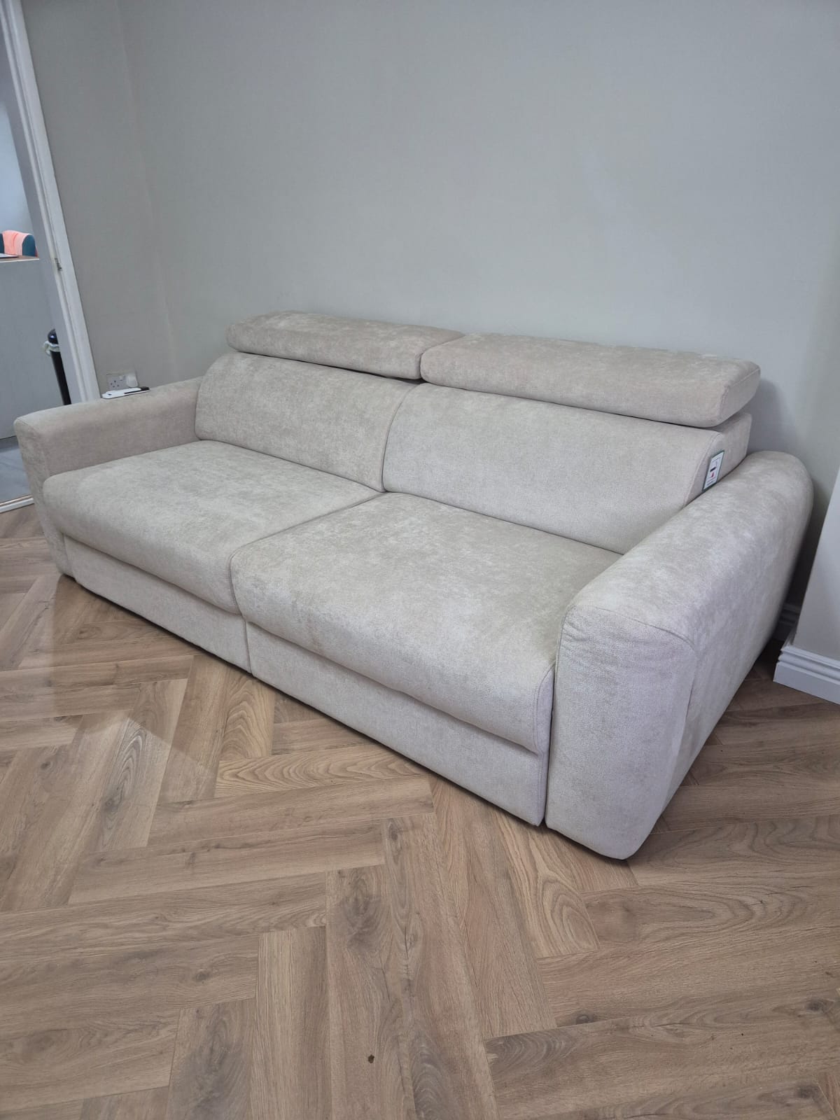 Raye 3 Seater Electric Sofa Bed in Beige