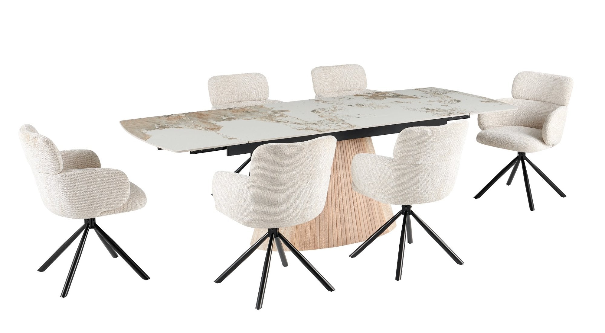 Monte Carlo Extending Dining Table in Beige - AMC Furniture